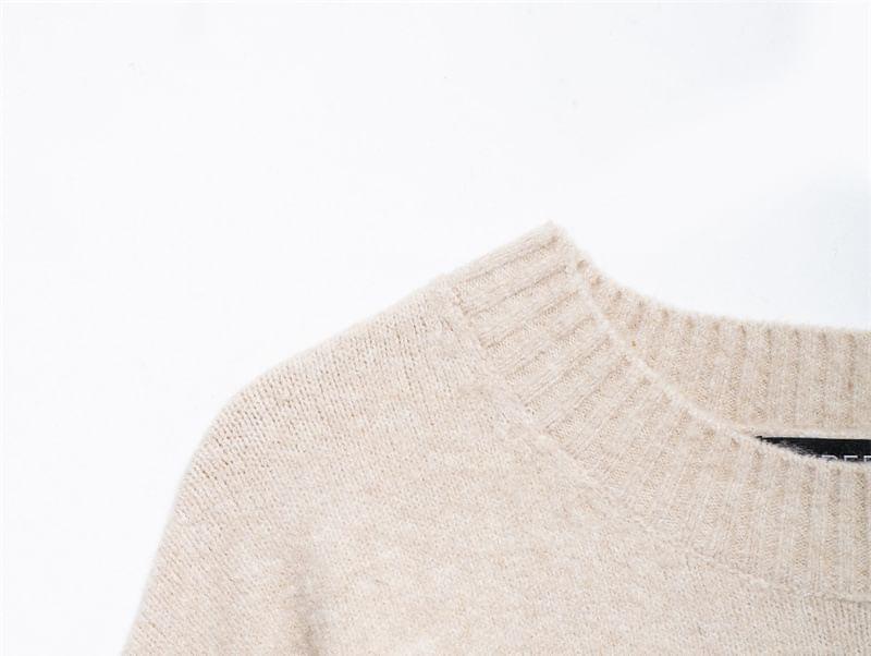 Round Neck Melange Sweater Product Image