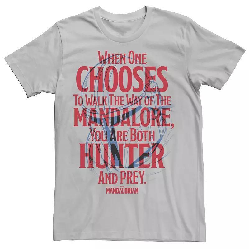 Men's Star Wars The Mandalorian You Are Both Hunter And Prey Tee, Size: Small, Silver Product Image
