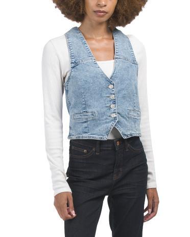 Denim Vest for Women | Polyester/Spandex/Rayon Product Image
