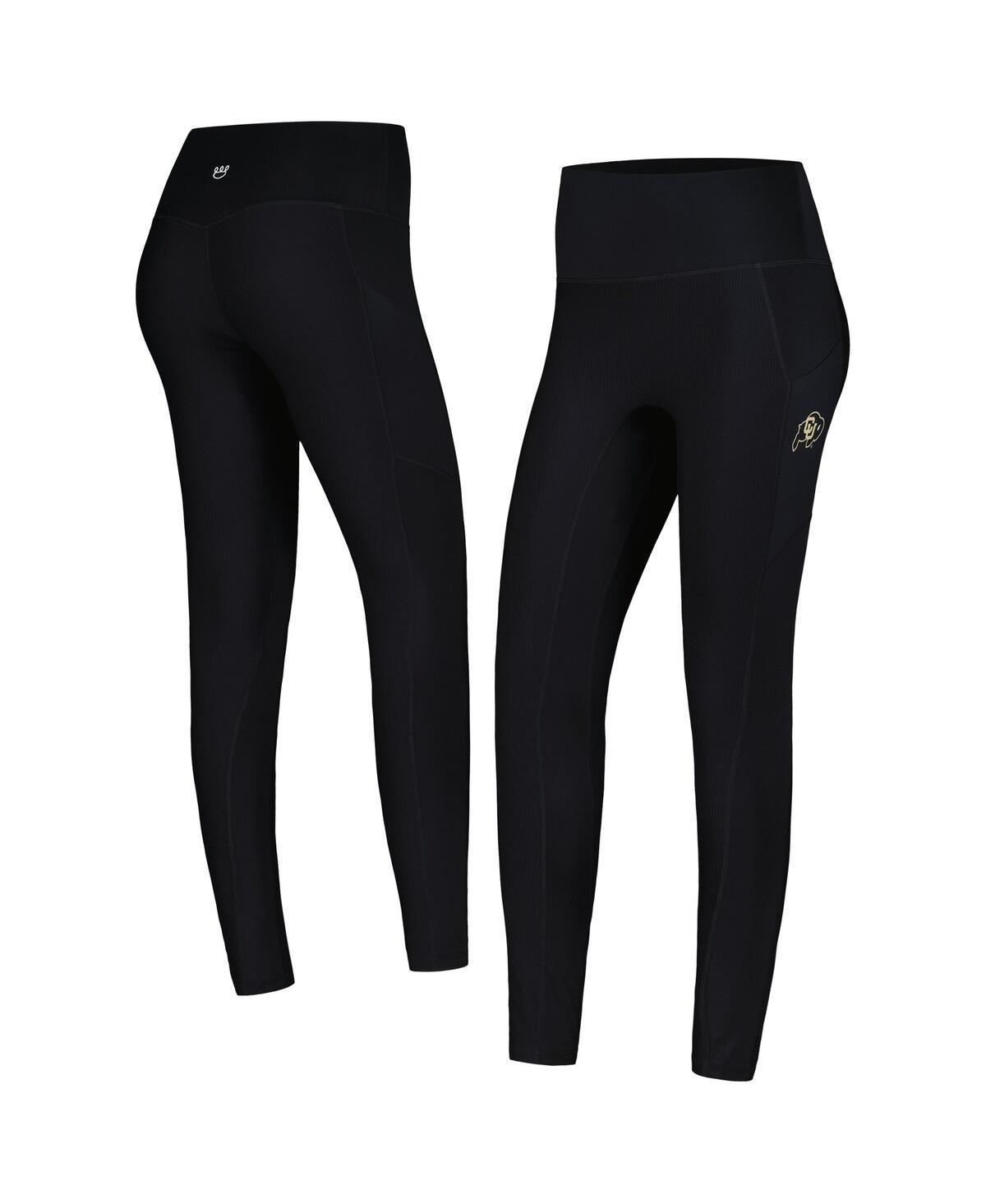 Women's KadyLuxe  Black Colorado Buffaloes 7/8 Mixed Media Pocket iLeggings, Size: 2XL Product Image
