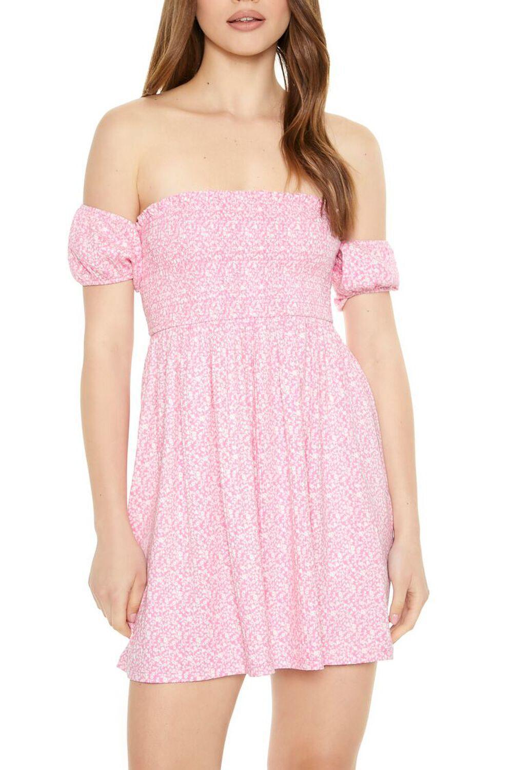 Ditsy Floral Off-the-Shoulder Dress | Forever 21 Product Image