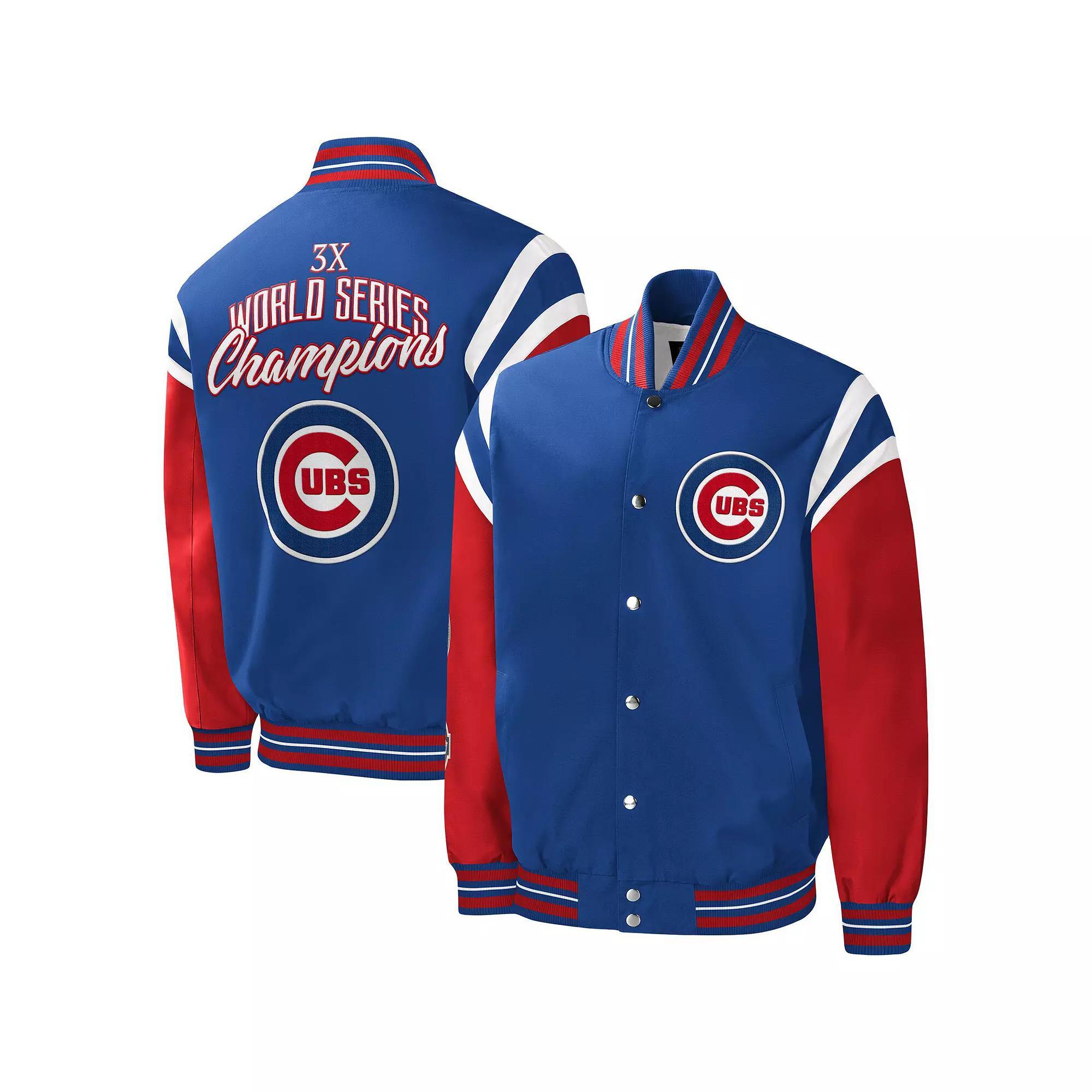 Men's G-III Sports by Carl Banks Royal Chicago Cubs Title Holder Full-Snap Varsity Jacket, Size: 2XL, Blue Product Image