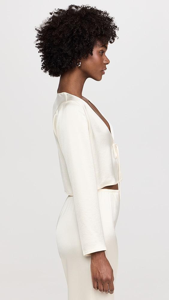 Leset Barb Long Sleeve Tie Top | Shopbop Product Image