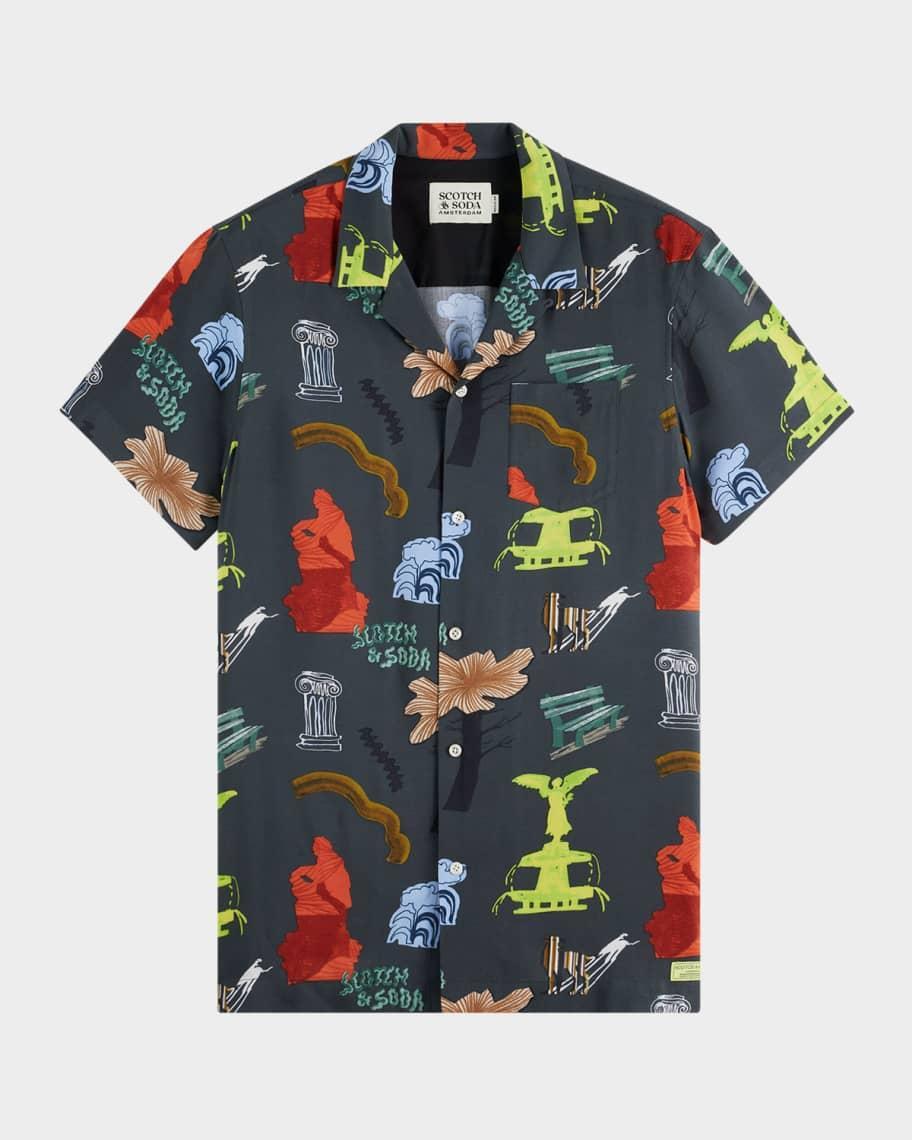 Mens Allover-Print Camp Shirt Product Image