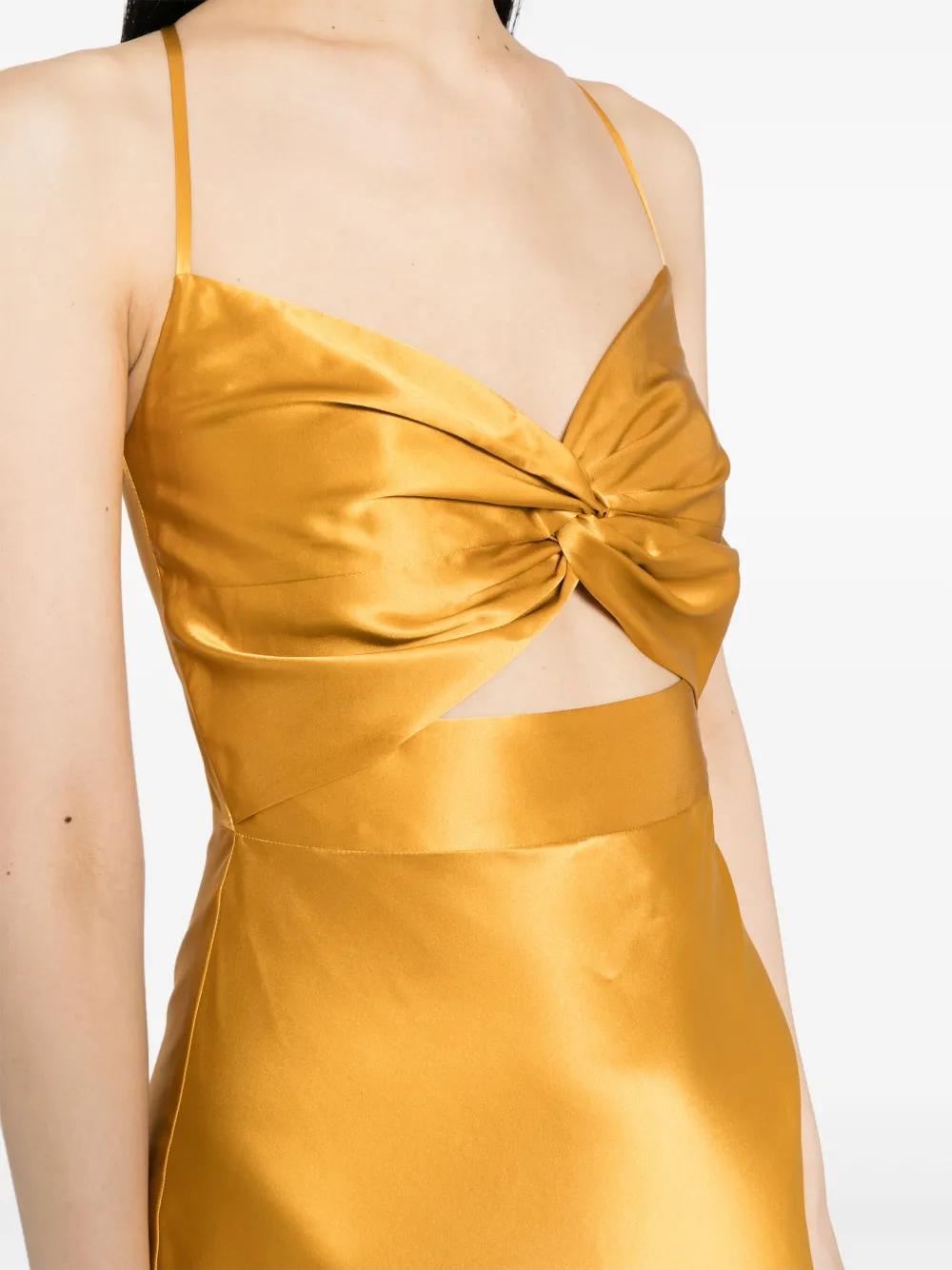 twisted-bodice silk gown Product Image