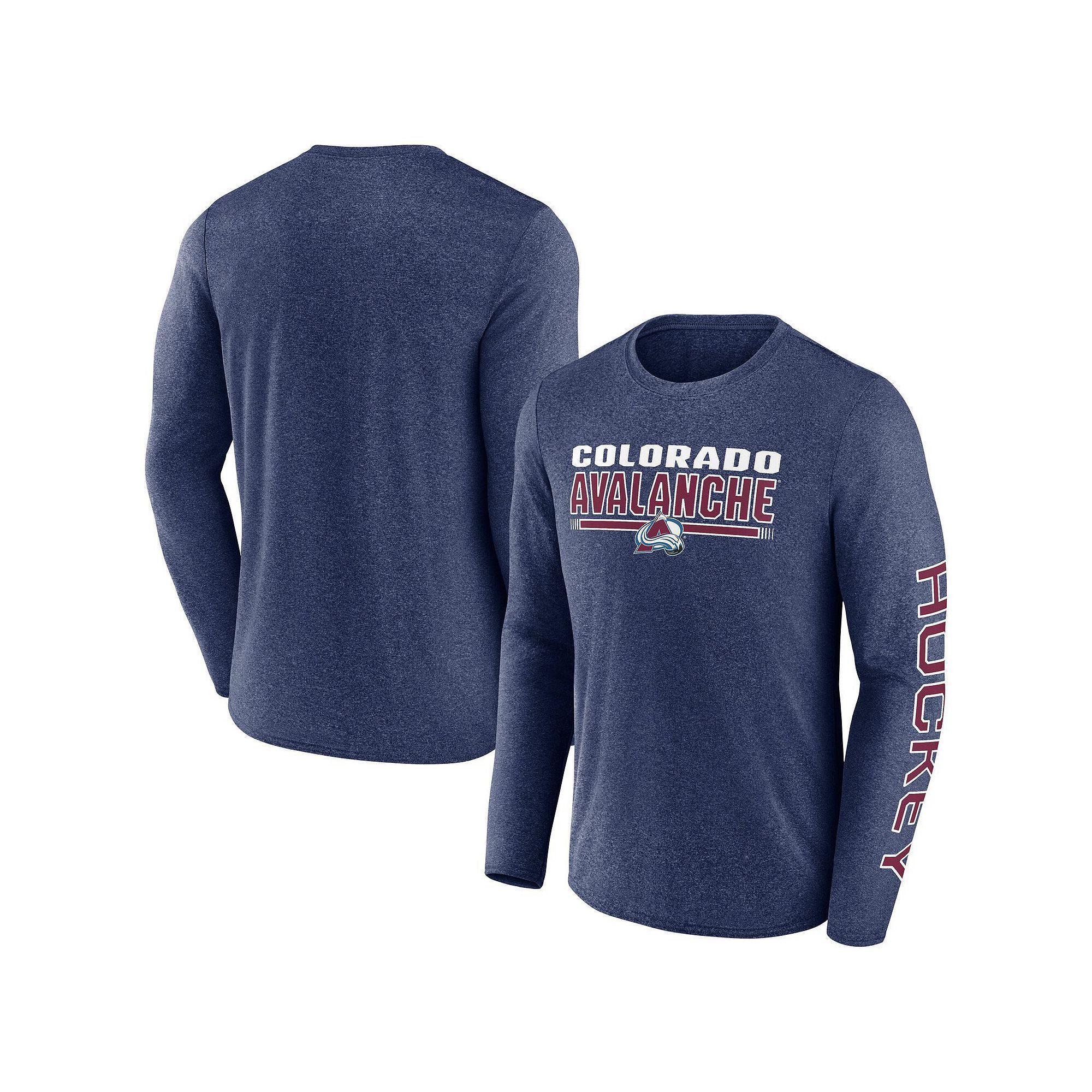 Mens Fanatics Heather Colorado Avalanche Sweep Iconic Synthetic Long Sleeve T-Shirt Blue Product Image