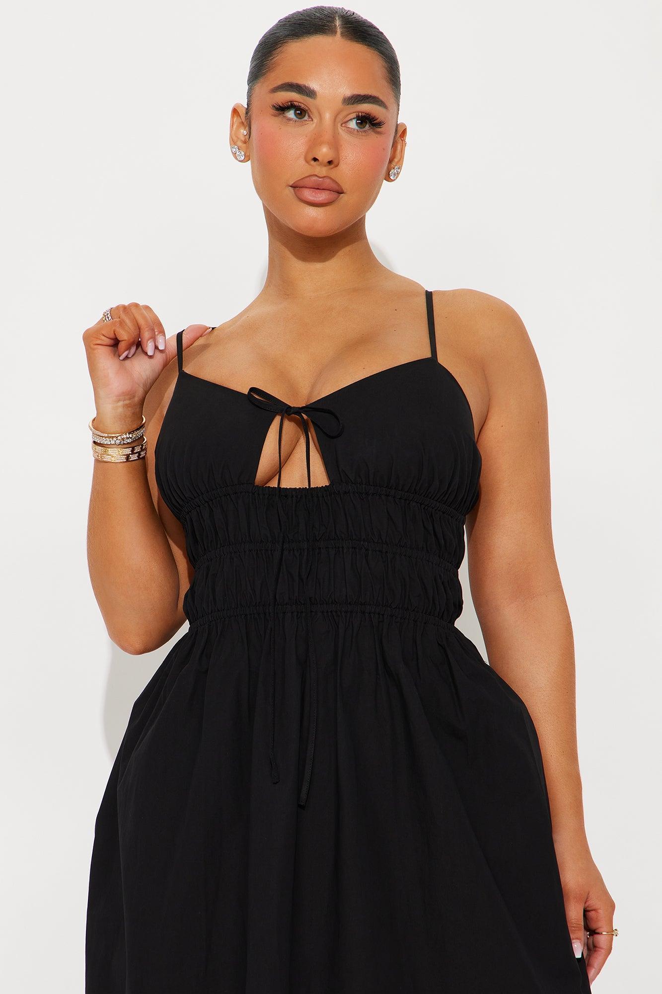 Korie Poplin Maxi Dress - Black Product Image