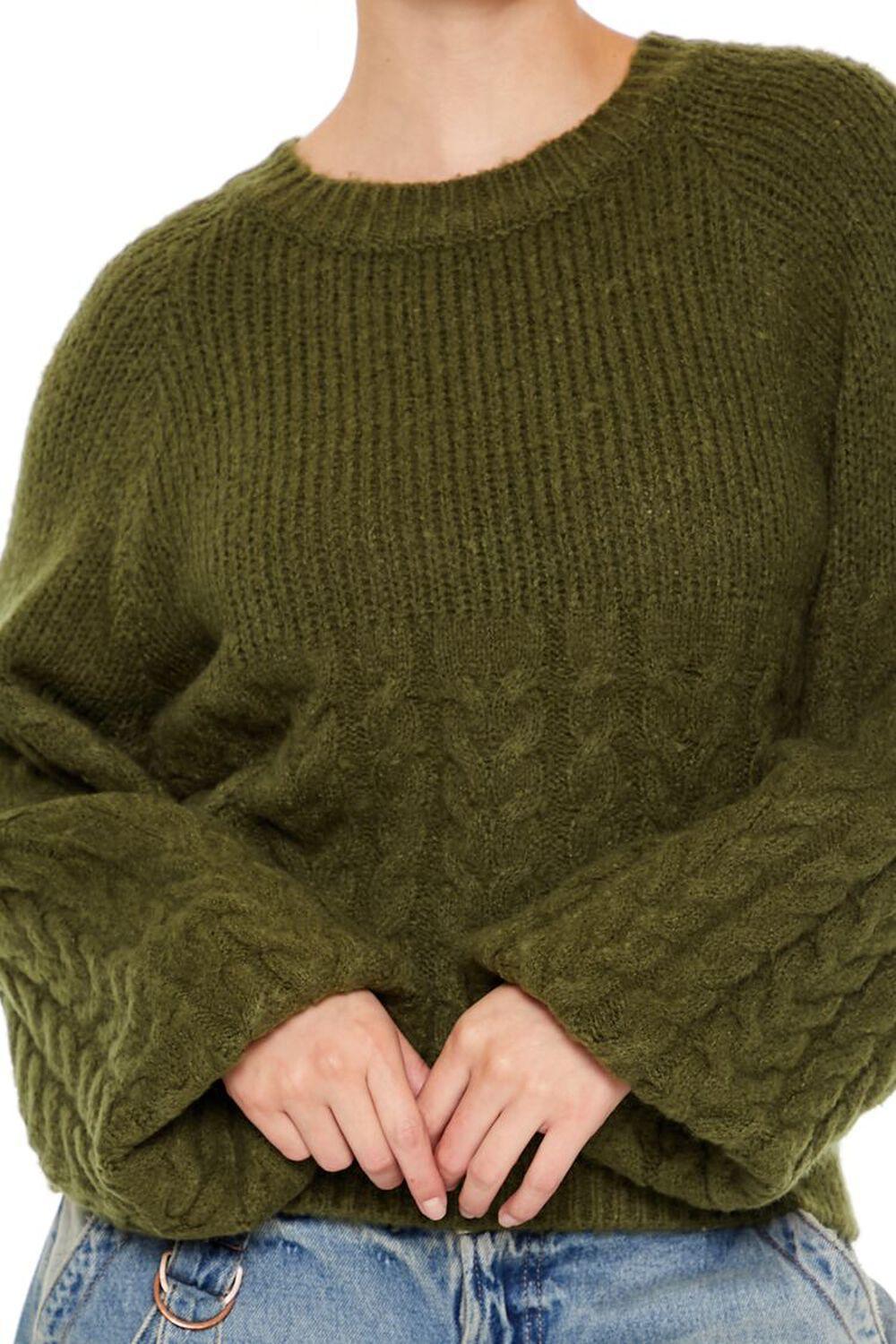 Peasant-Sleeve Cable Knit Sweater | Forever 21 Product Image