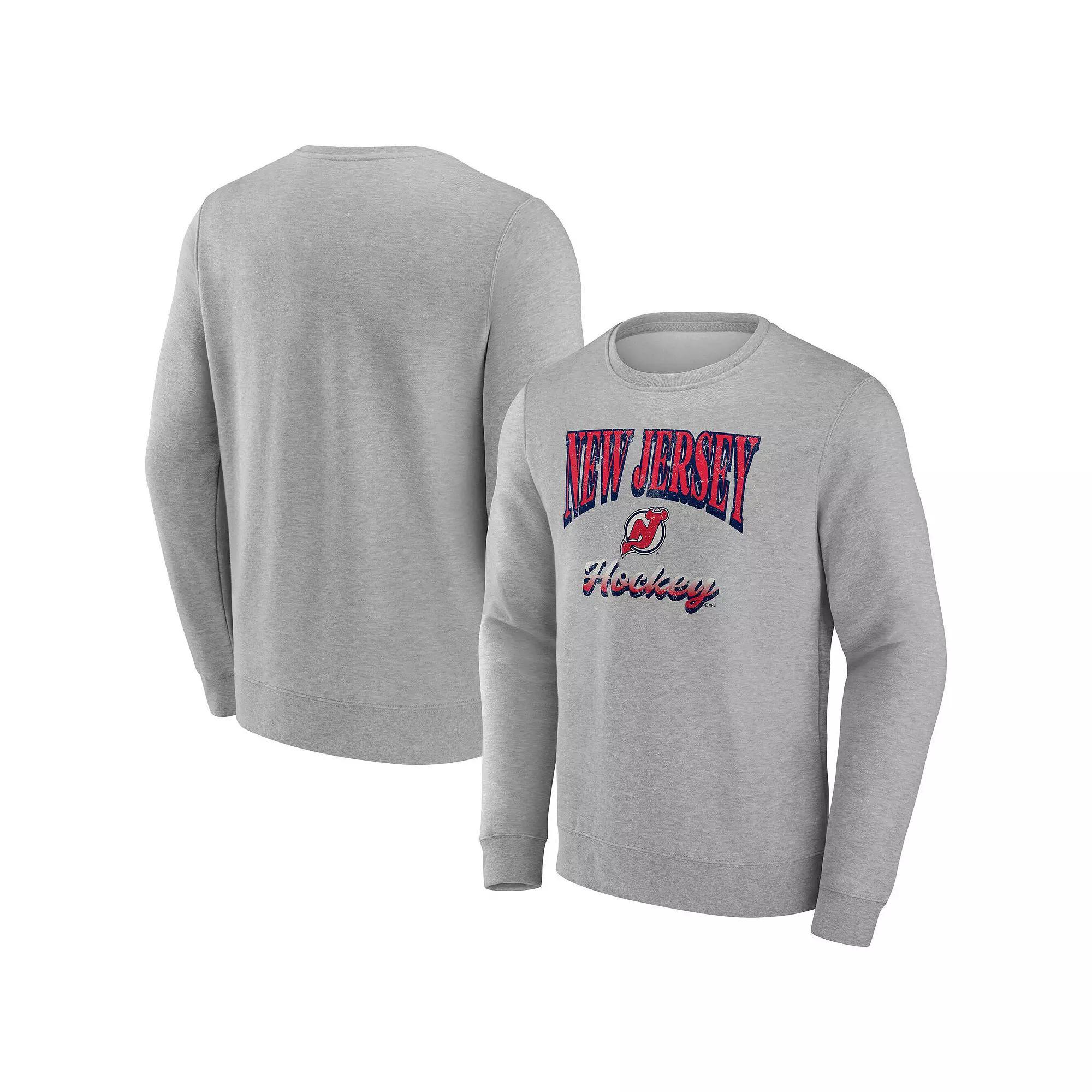 Men's Fanatics Gray New Jersey Devils Light the Candle Fleece Pullover Sweatshirt, Size: Large, Nhl Grey Product Image
