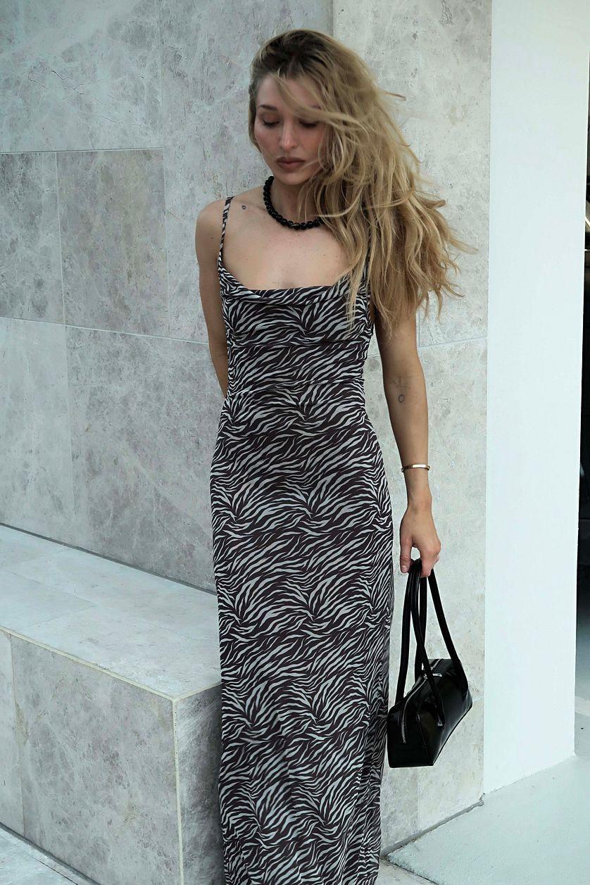 Waterfall Mesh Maxi Dress Product Image