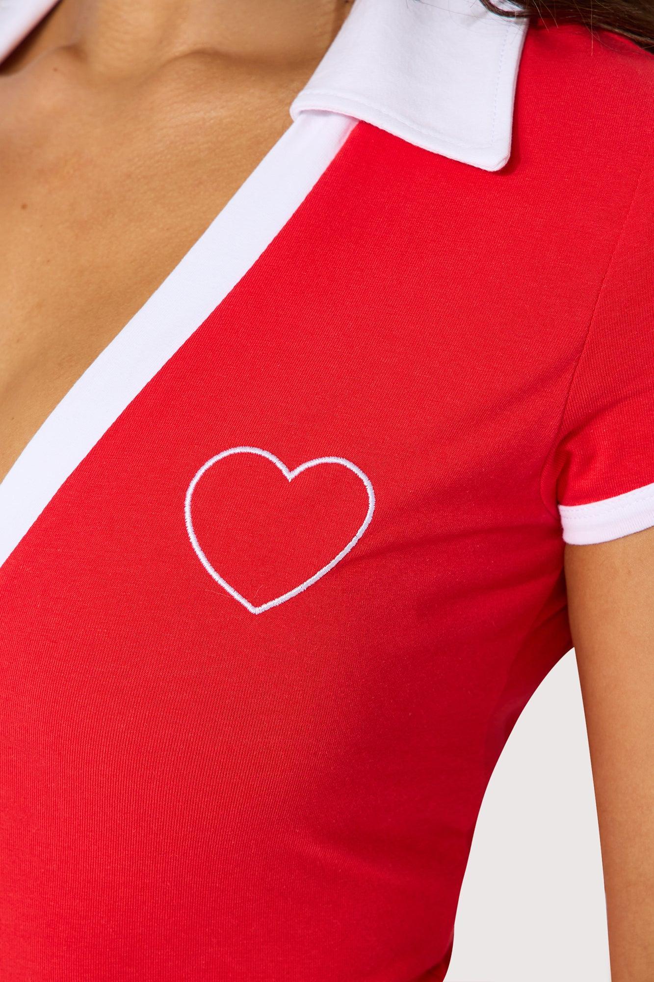 Alice Contrast Mini Dress - Red Product Image