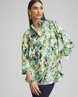 No Iron™ Stretch Floral 3/4 Sleeve Tunic Product Image