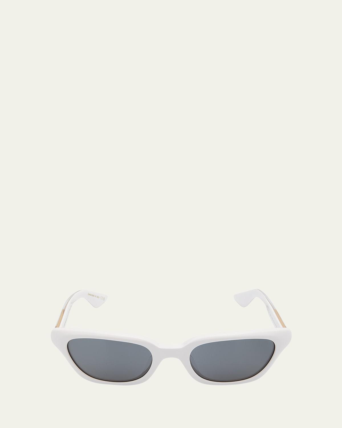 1983C White Acetate & Crystal Cat-Eye Sunglasses Product Image
