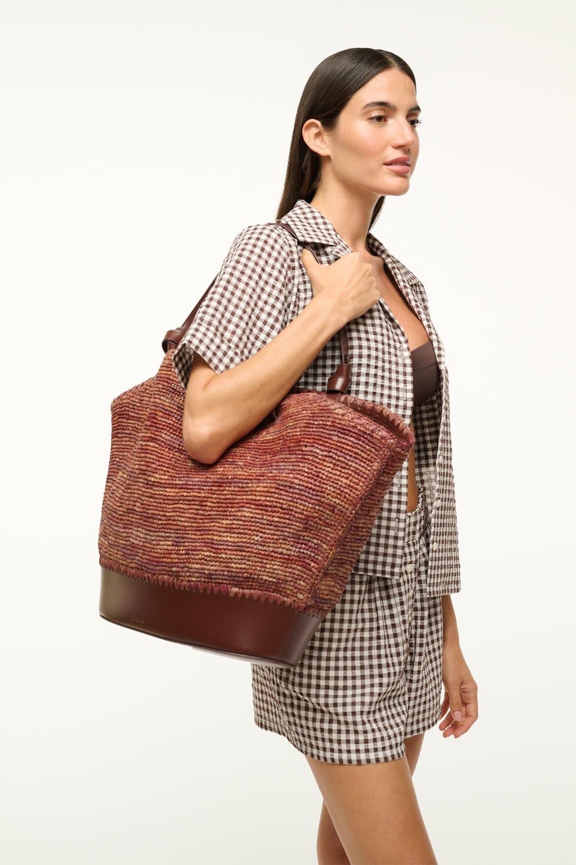 SQUILLO RAFFIA TOTE | MAHOGANY Product Image