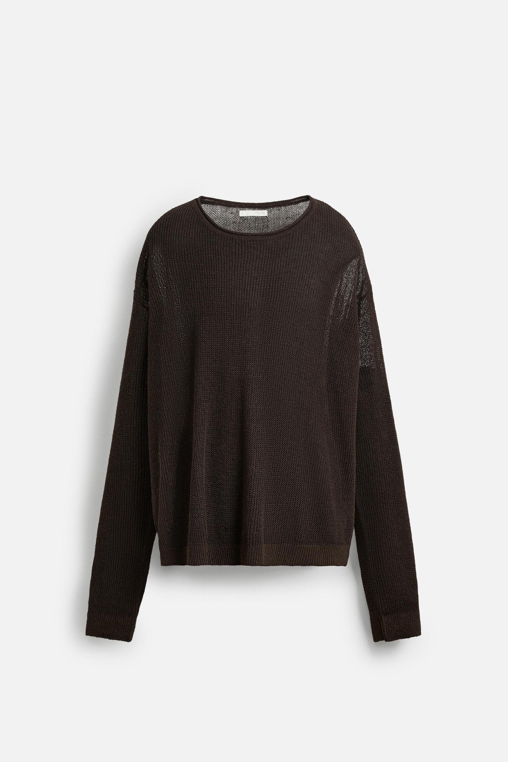 LINEN BLEND TEXTURED SWEATER Product Image