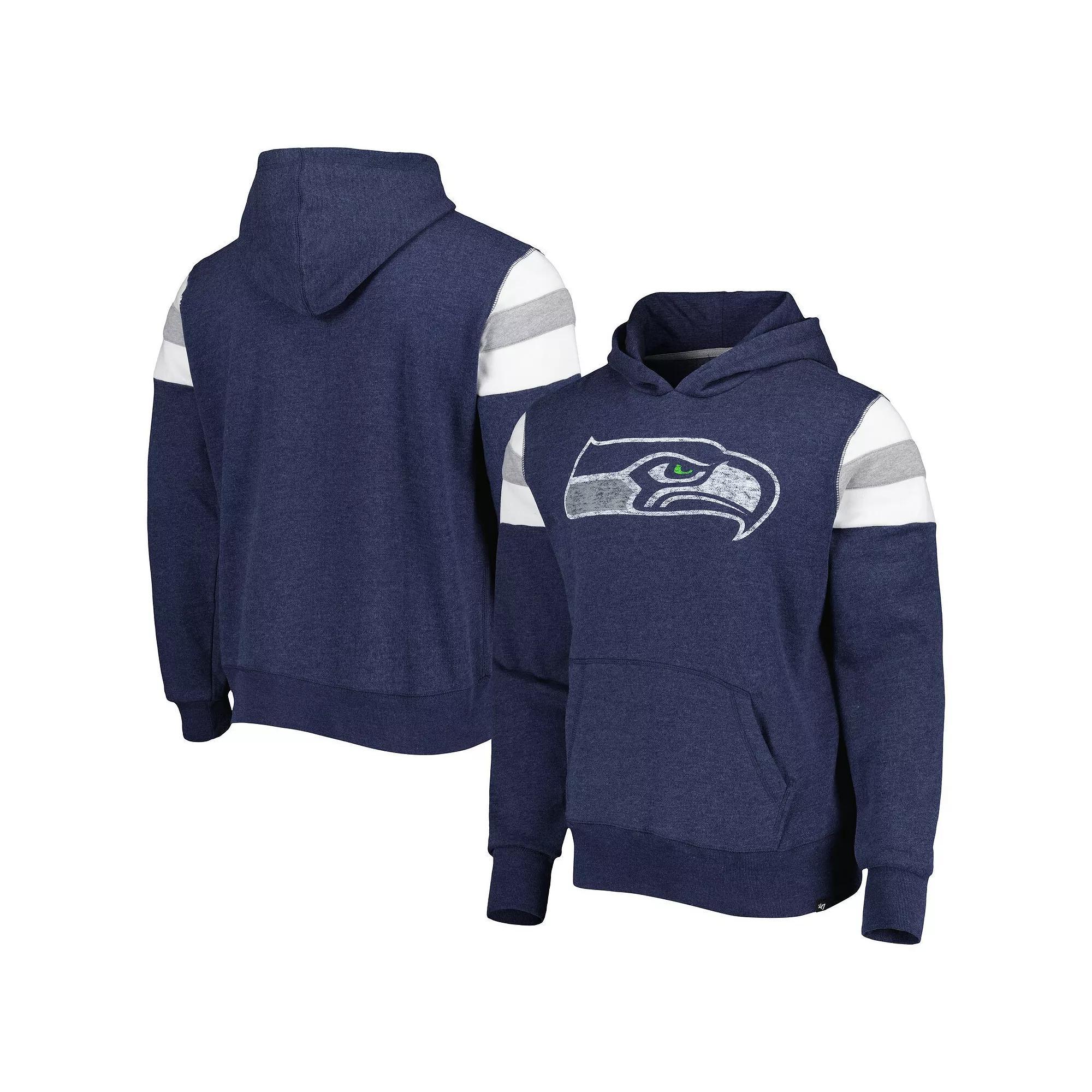 Men's '47 College Navy Seattle Seahawks Premier Nico Pullover Hoodie, Size: Small, Blue Product Image