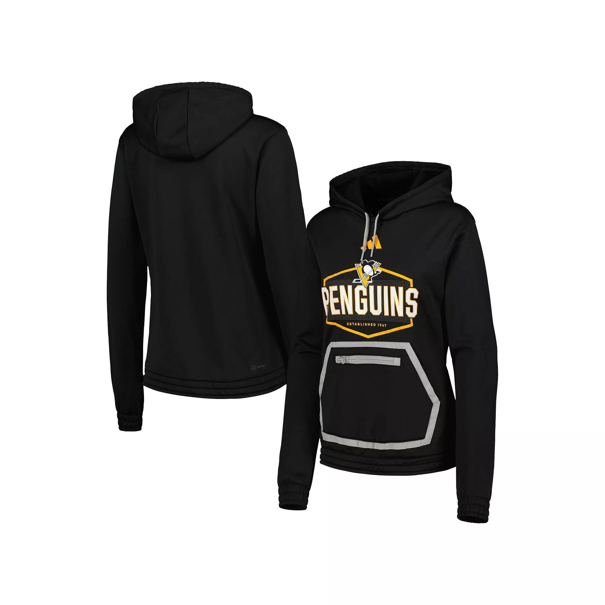 Womens adidas Pittsburgh Penguins Team Pullover Hoodie Product Image