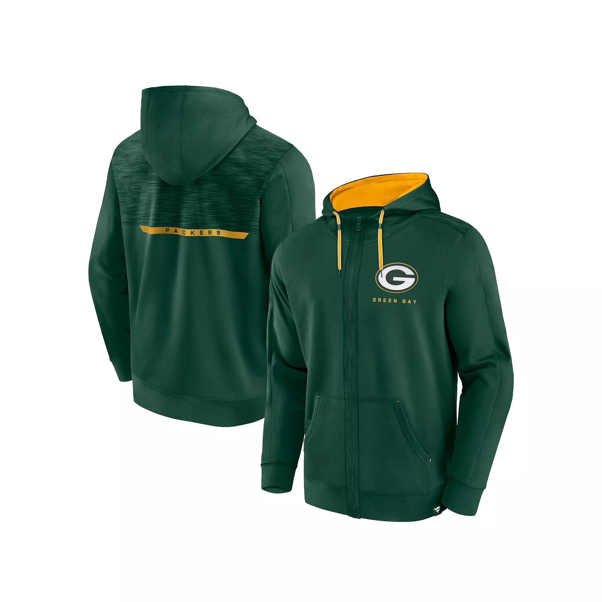 Men's Fanatics Branded  Green Green Bay Packers Defender Evo Full-Zip Hoodie, Size: Small Product Image