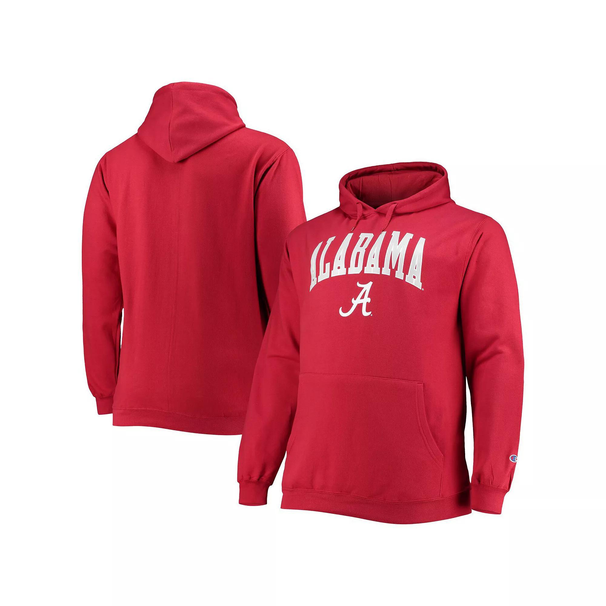Men's Champion Crimson Alabama Crimson Tide Big & Tall Arch Over Logo Powerblend Pullover Hoodie, Size: 2XB, Red Product Image