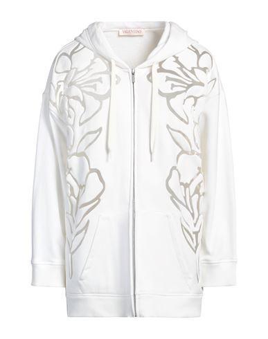 VALENTINO Garavani Woman Sweatshirt Ivory Size L Cotton, Polyamide, Elastane In White Product Image