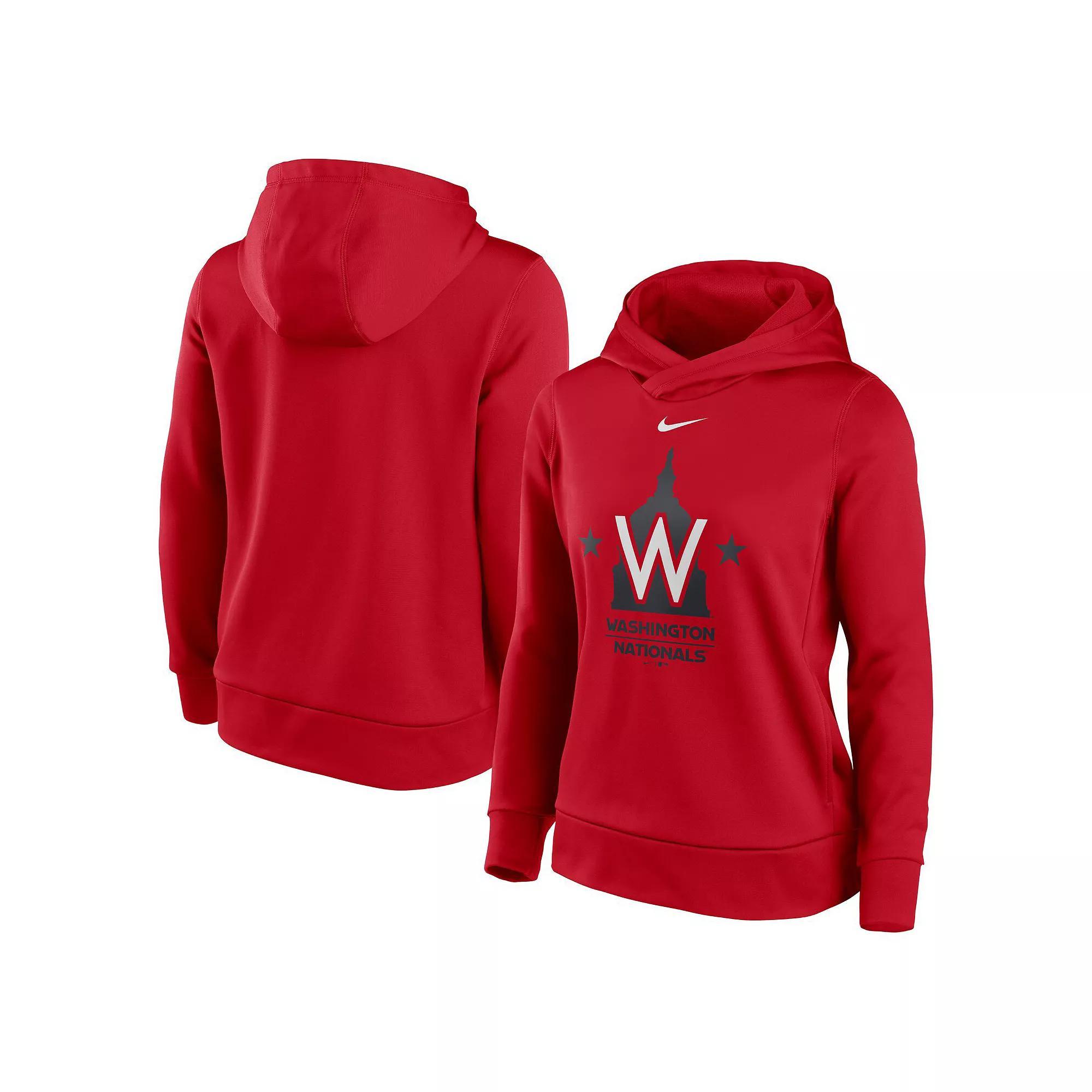 Women's Nike Red Washington Nationals Alternate Logo Performance Pullover Hoodie, Size: Large Product Image