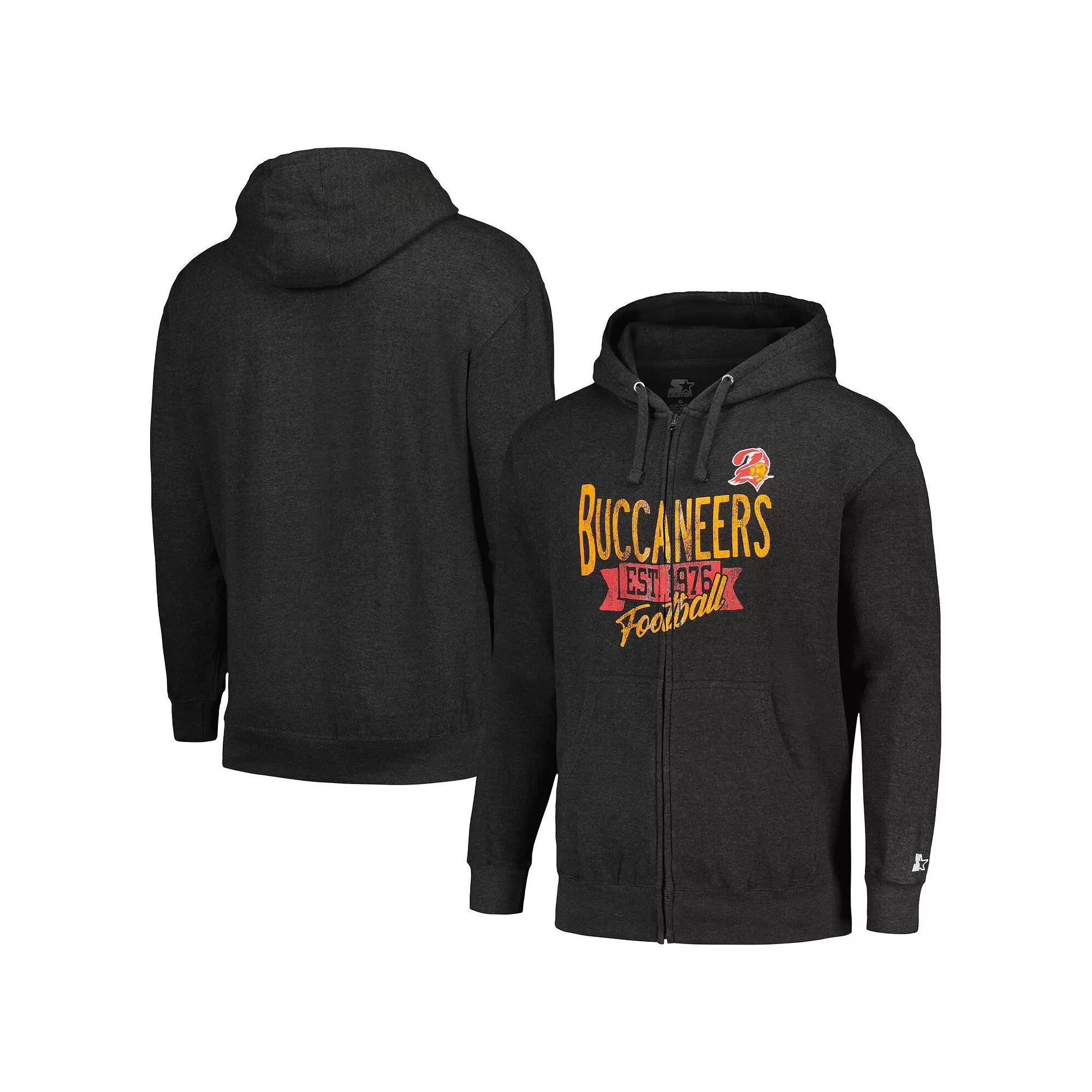 Men's Starter Charcoal Tampa Bay Buccaneers Gridiron Classics Post Season Full-Zip Hoodie, Size: Large Product Image