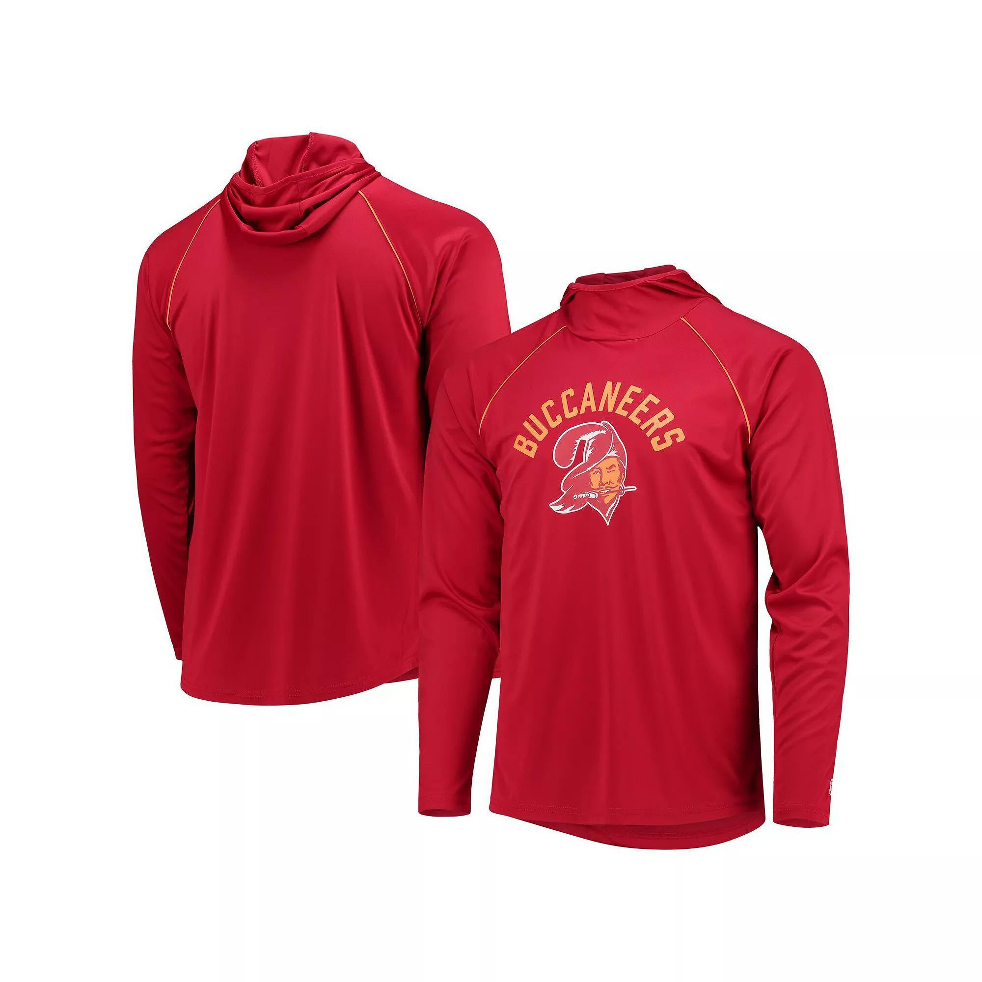 Men's Starter Red Tampa Bay Buccaneers Throwback Raglan Hoodie Long Sleeve T-Shirt, Size: Large Product Image