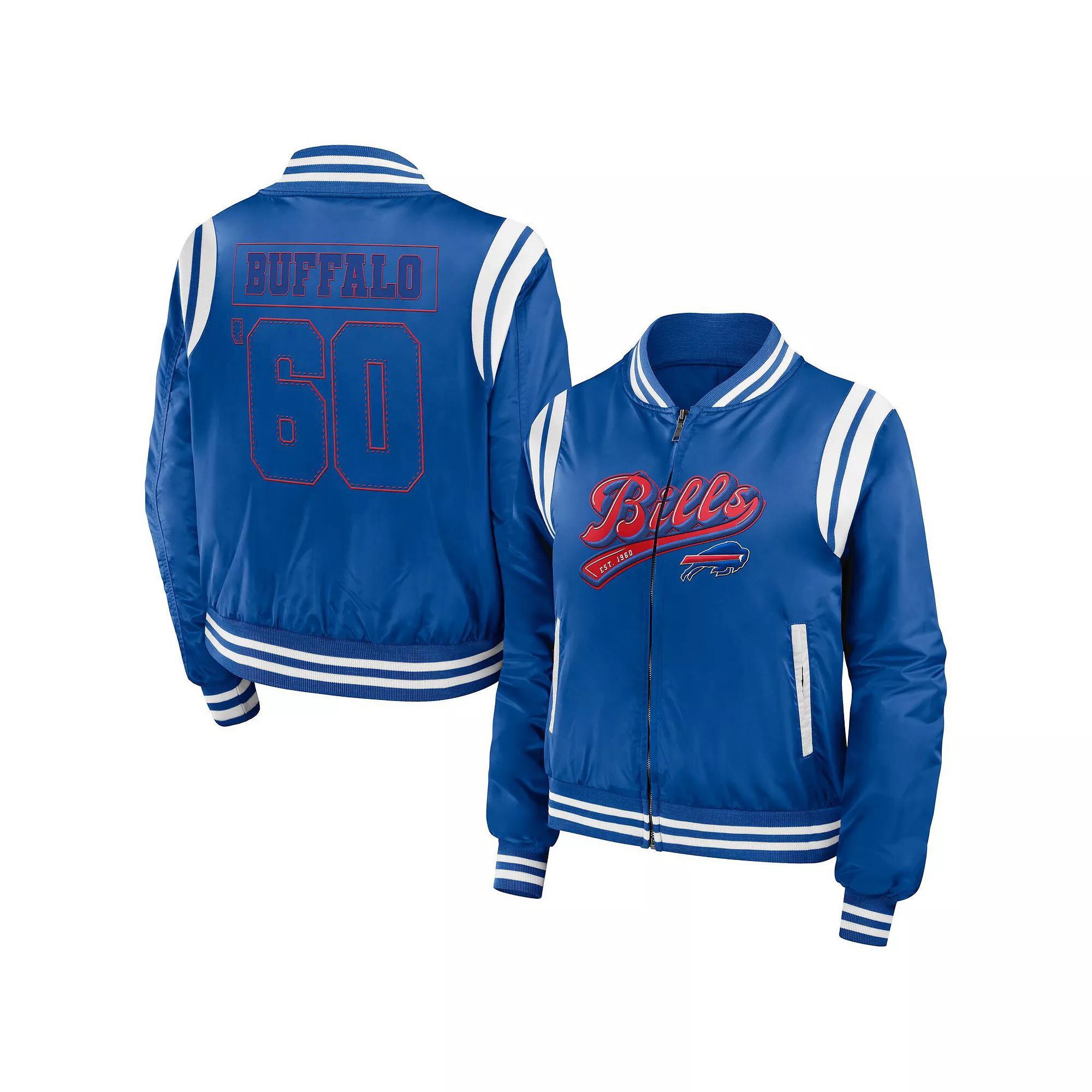 Women's WEAR by Erin Andrews Royal Buffalo Bills Bomber Full-Zip Jacket, Size: Medium, Blue Product Image