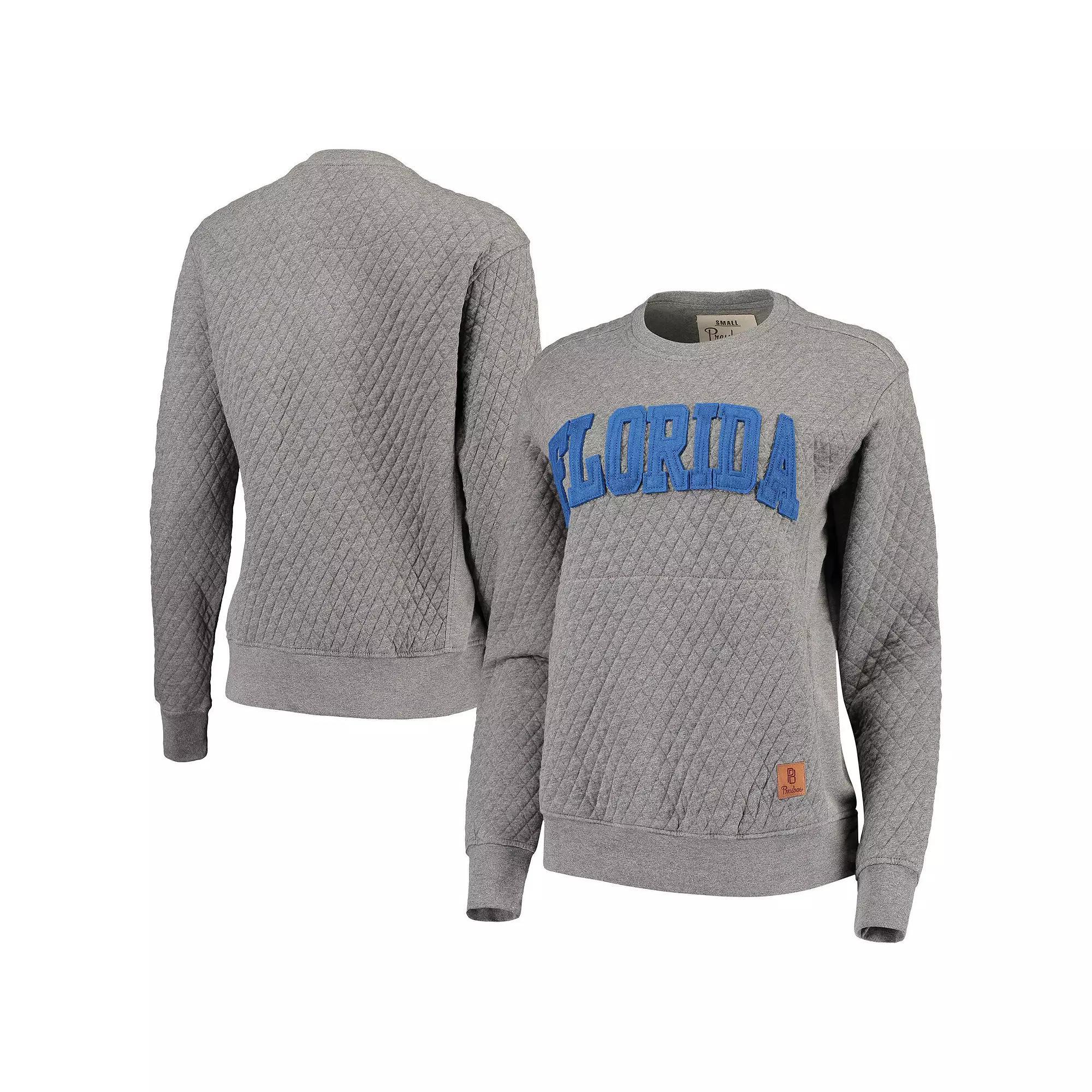 Women's Pressbox Heather Charcoal Florida Gators Moose Quilted Pullover Sweatshirt, Size: 2XL, Grey Product Image