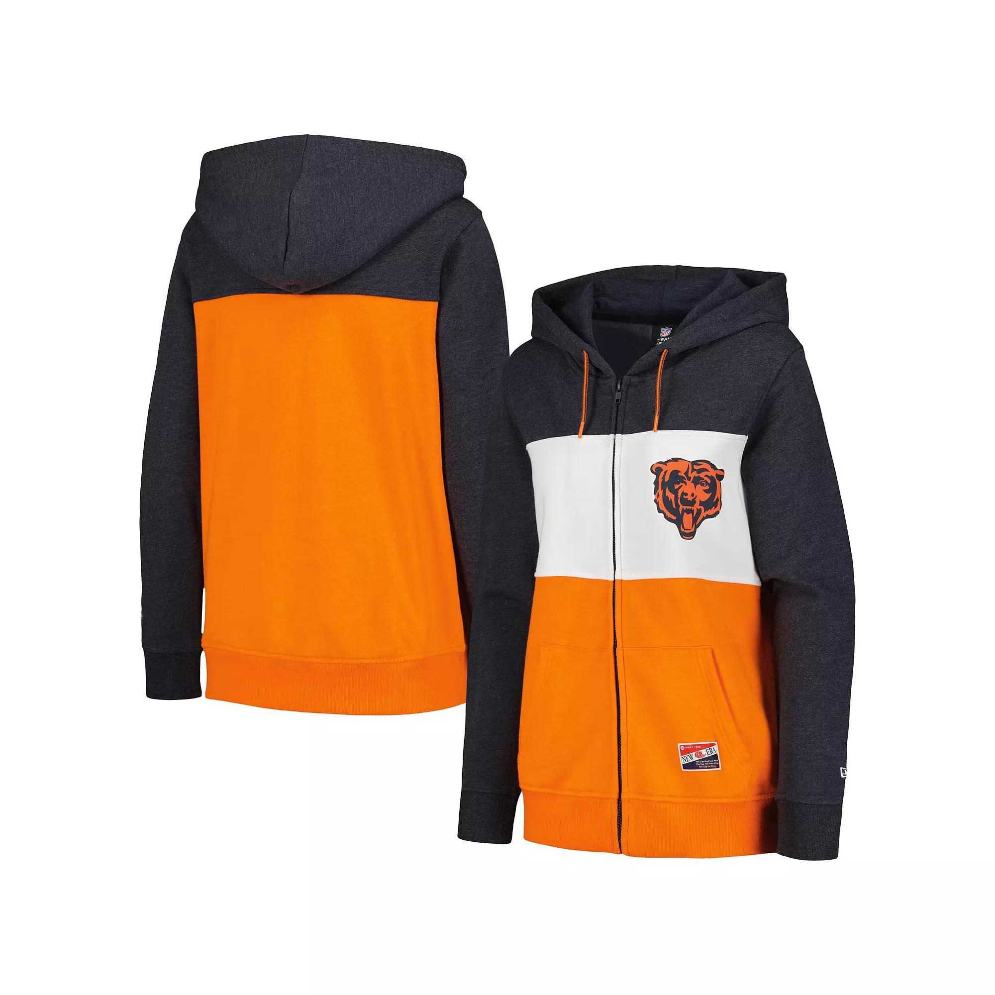 Women's New Era Navy Chicago Bears Color-Block Full-Zip Hoodie, Size: Large, Blue Product Image