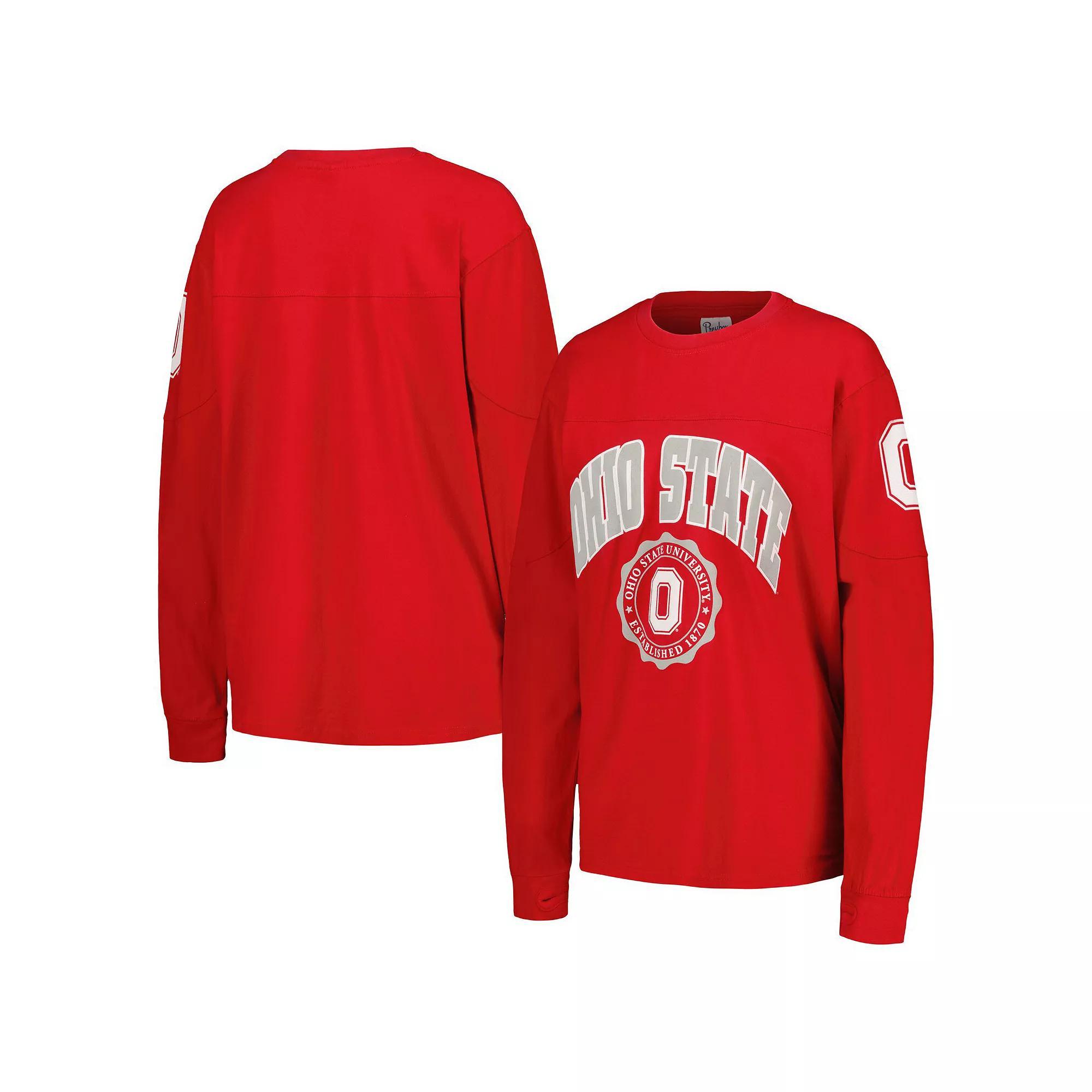 Women's Pressbox Scarlet Ohio State Buckeyes Edith Long Sleeve T-Shirt, Size: Medium, Red Product Image