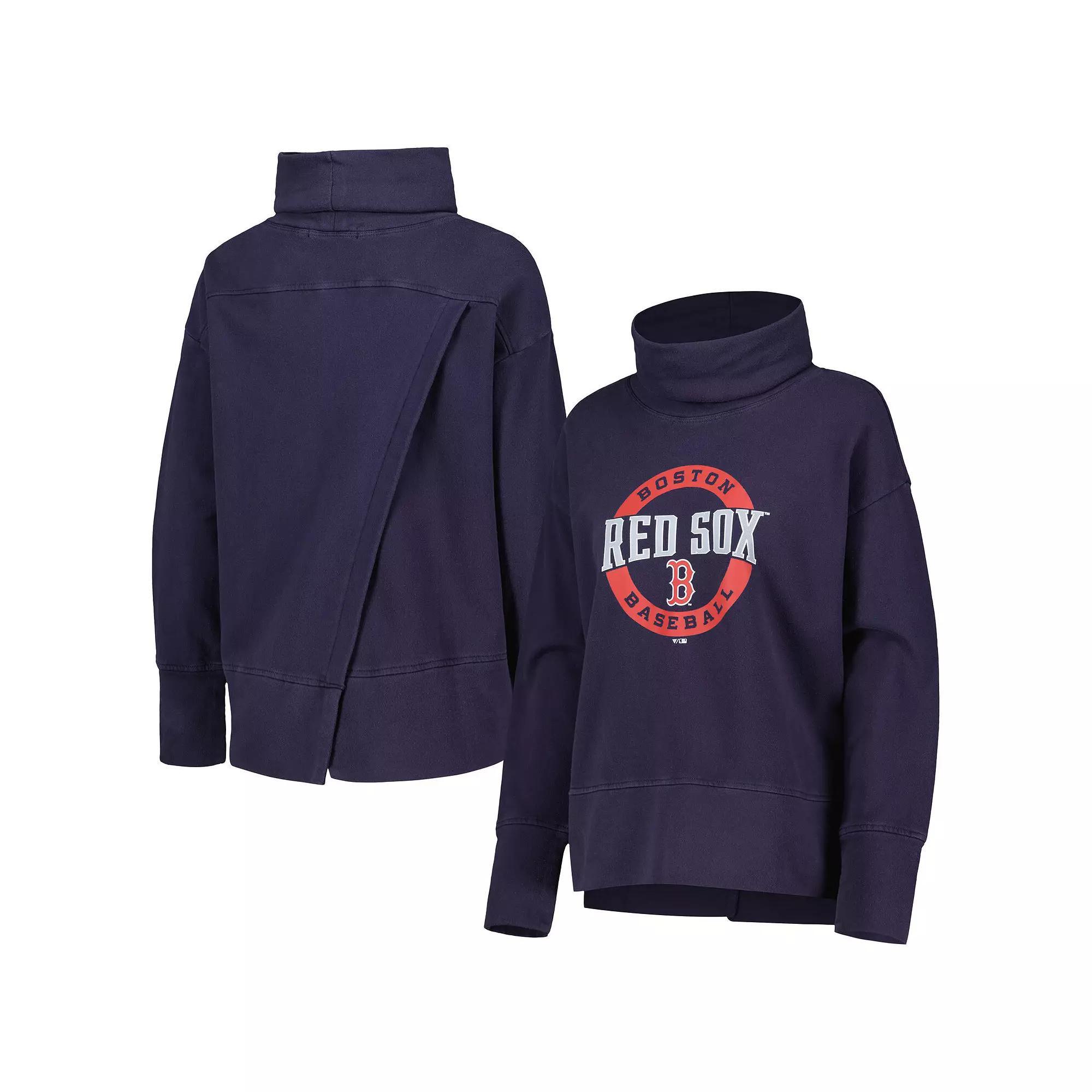 Women's Levelwear Navy Boston Red Sox Sunset Farm Team Pullover Sweatshirt, Size: XL, Blue Product Image