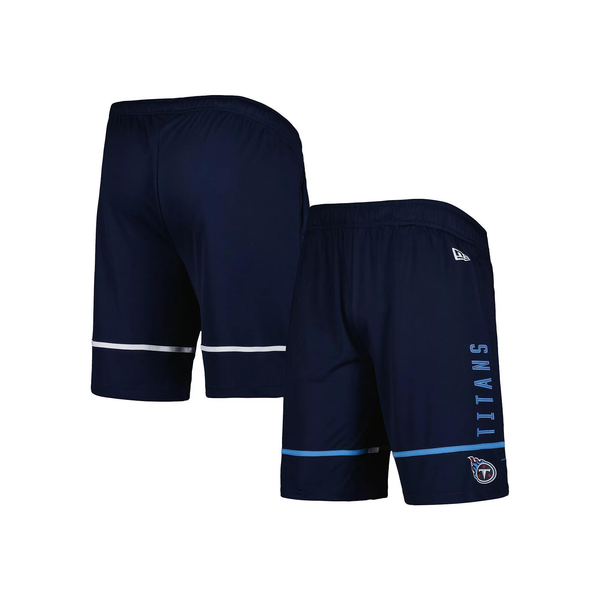 Men's New Era Navy Tennessee Titans Combine Authentic Rusher Training Shorts, Size: XL, Blue Product Image