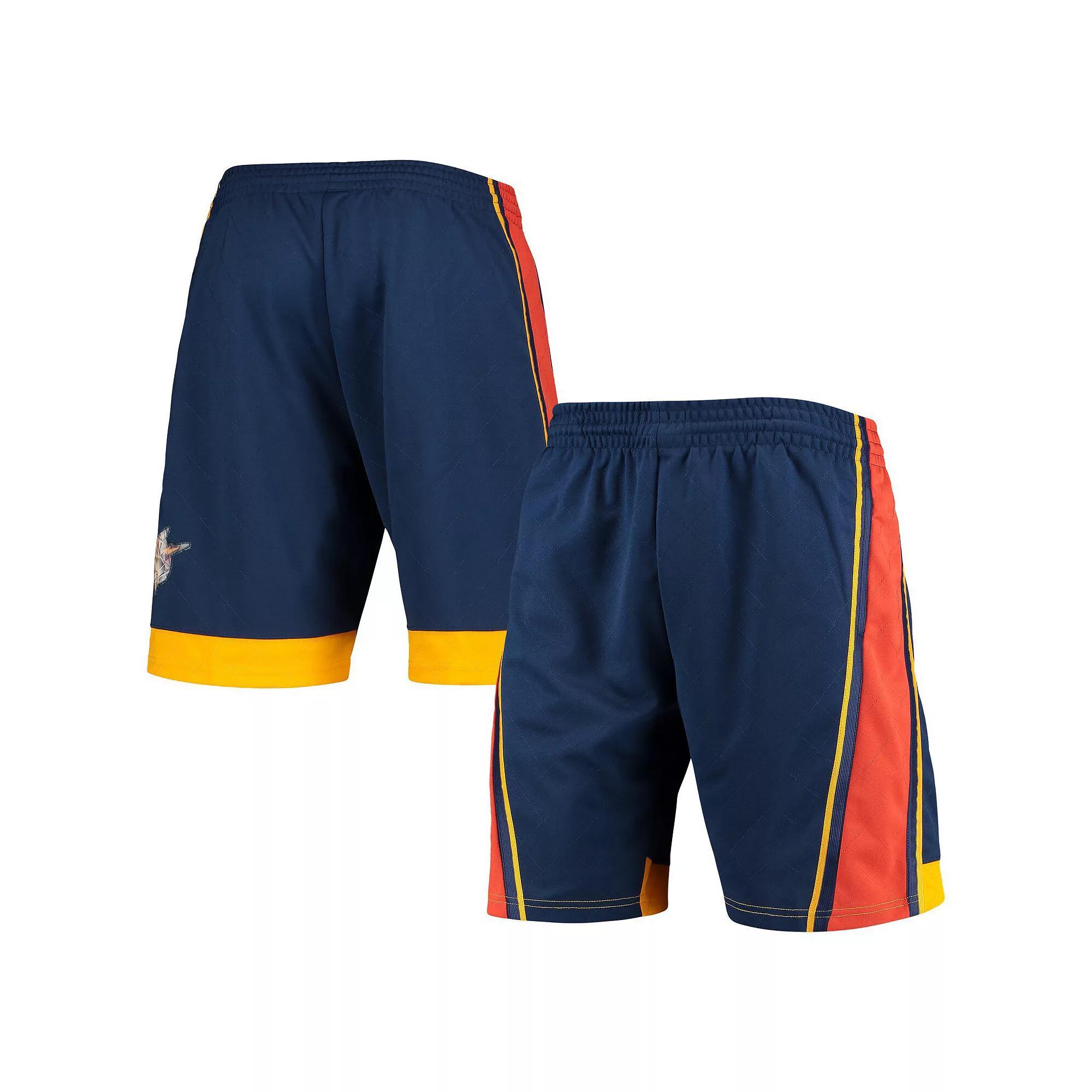 Men's Mitchell & Ness Navy Golden State Warriors 2009 Hardwood Classics 75th Anniversary Swingman Shorts, Size: Medium, Blue Product Image