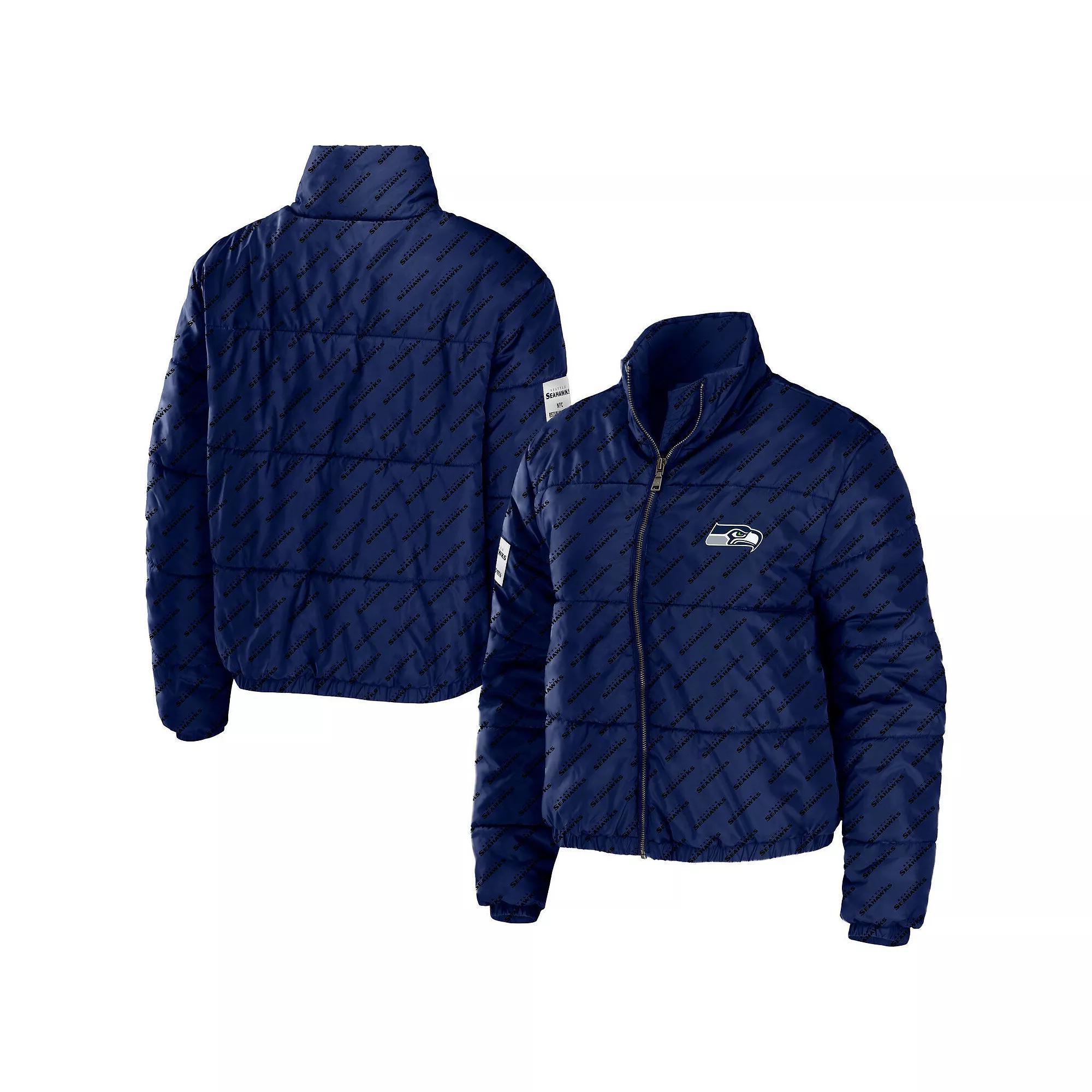 Women's WEAR by Erin Andrews Green Green Bay Packers Puffer Full-Zip Cropped Jacket, Size: Medium Product Image