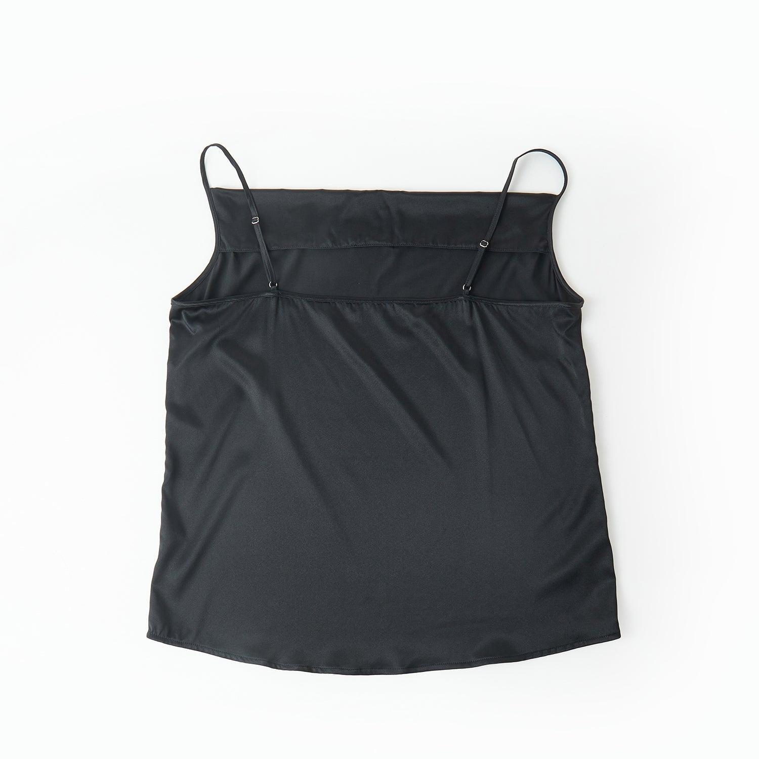 Black Pure Mulberry Silk Cowl Neck Camisole | High Waist Shorts | Lingerie Set | Spaghetti Strap Top | Bridesmaids Gift | Soar Collection Product Image