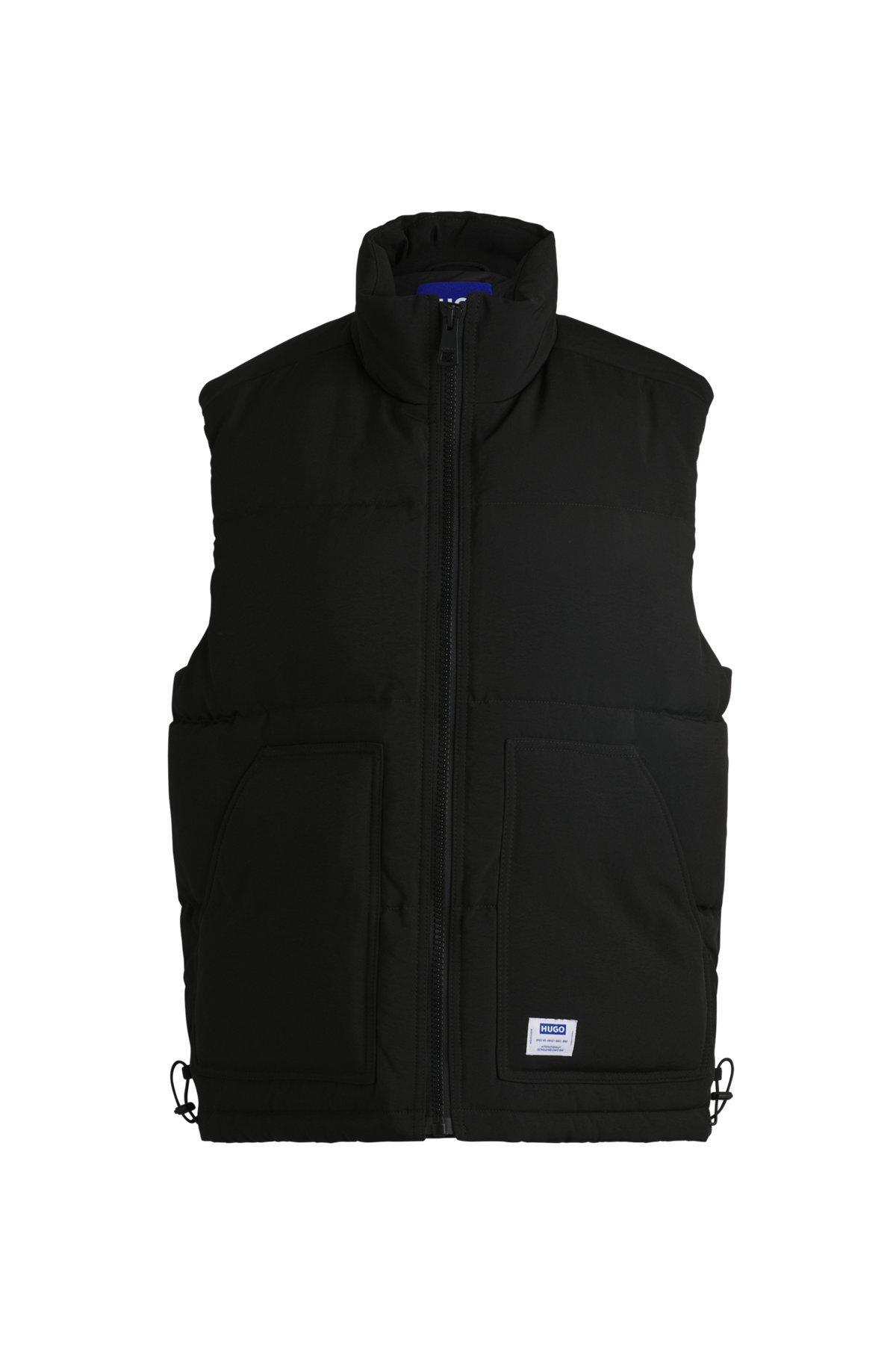 Water-repellent gilet with blue logo label Product Image