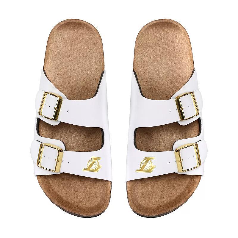Women's FOCO Los Angeles Lakers Double-Buckle Sandals, Size: 11-12, White Product Image