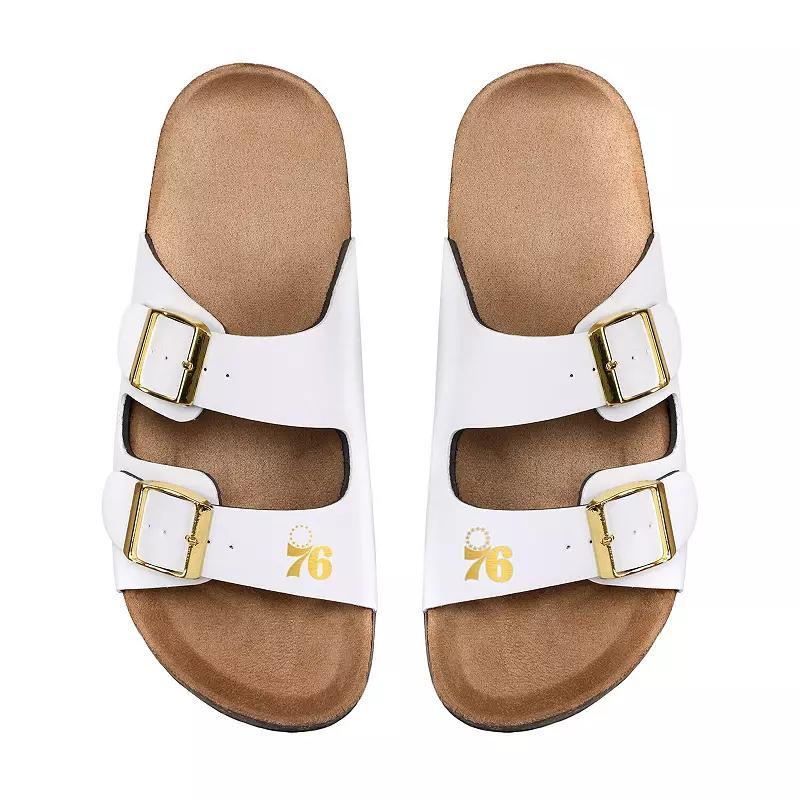 Women's FOCO Los Angeles Lakers Double-Buckle Sandals, Size: 11-12, White Product Image