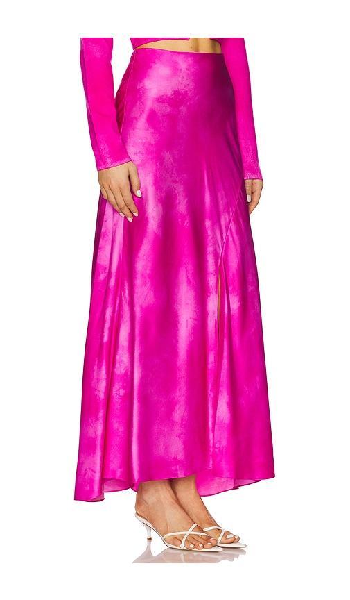 ALEJANDRA ALONSO ROJAS Flared Midi Skirt In Fuschia Shibori Product Image