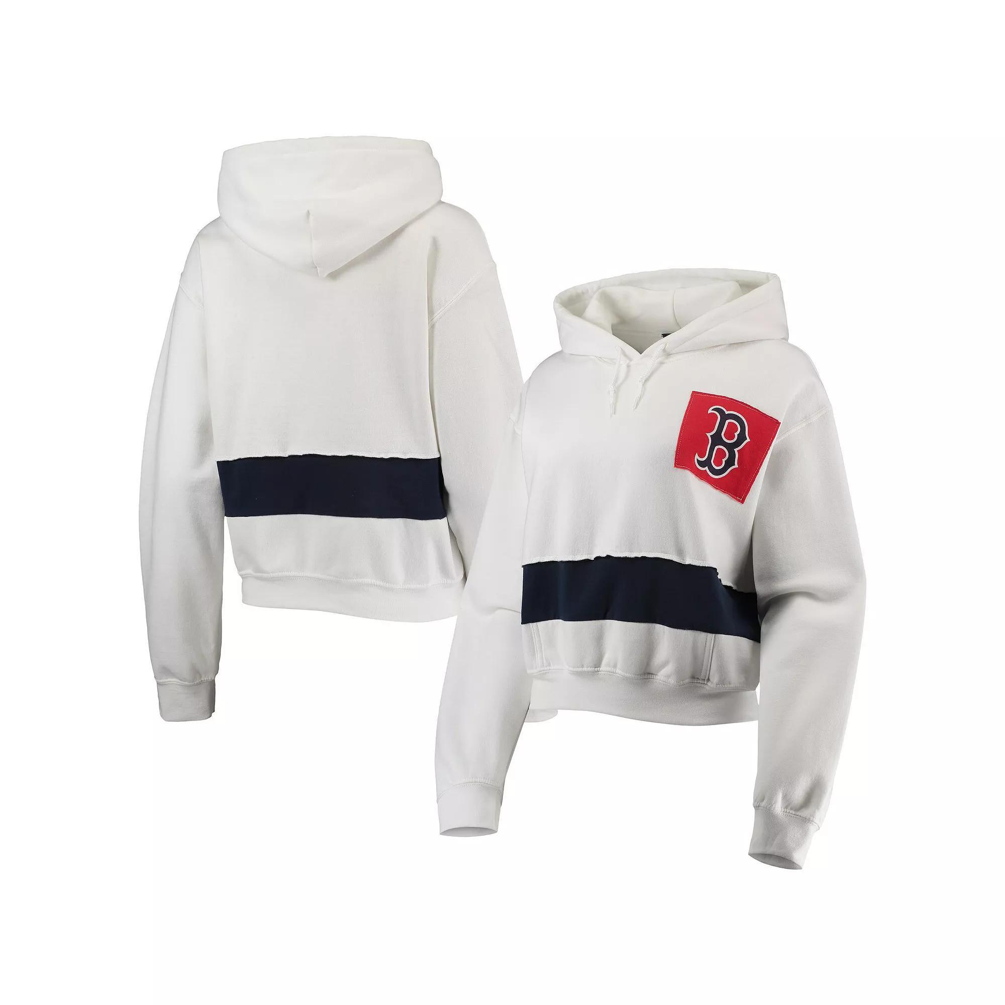 Womens Refried Apparel /Navy Boston Red Sox Cropped Pullover Hoodie Product Image
