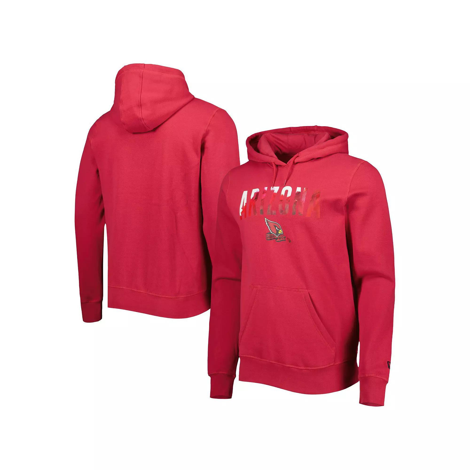 Men's New Era Cardinal Arizona Cardinals Ink Dye Pullover Hoodie, Size: Medium, Red Product Image