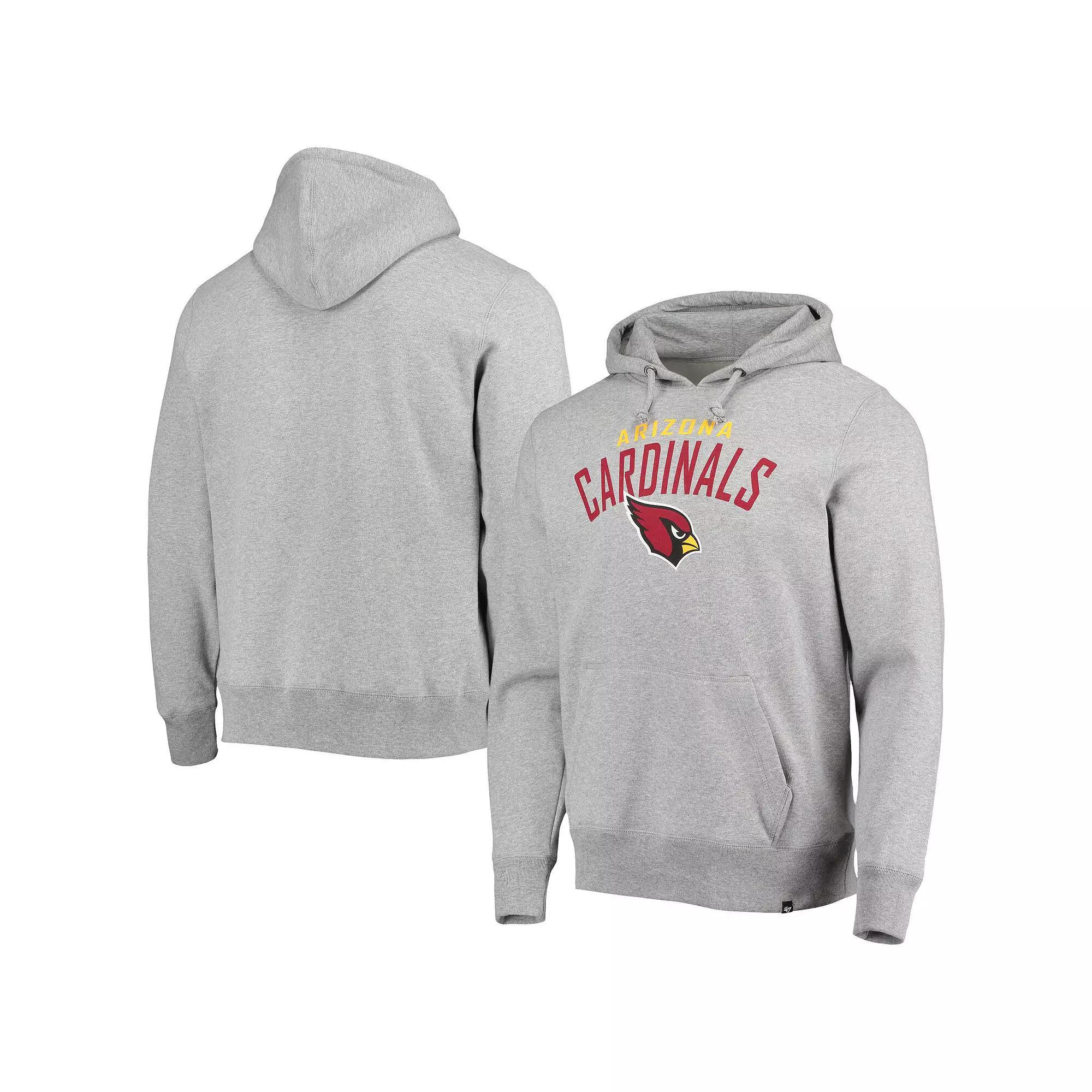 Men's '47 Heathered Gray Arizona Cardinals Outrush Headline Pullover Hoodie, Size: XL, Grey Product Image