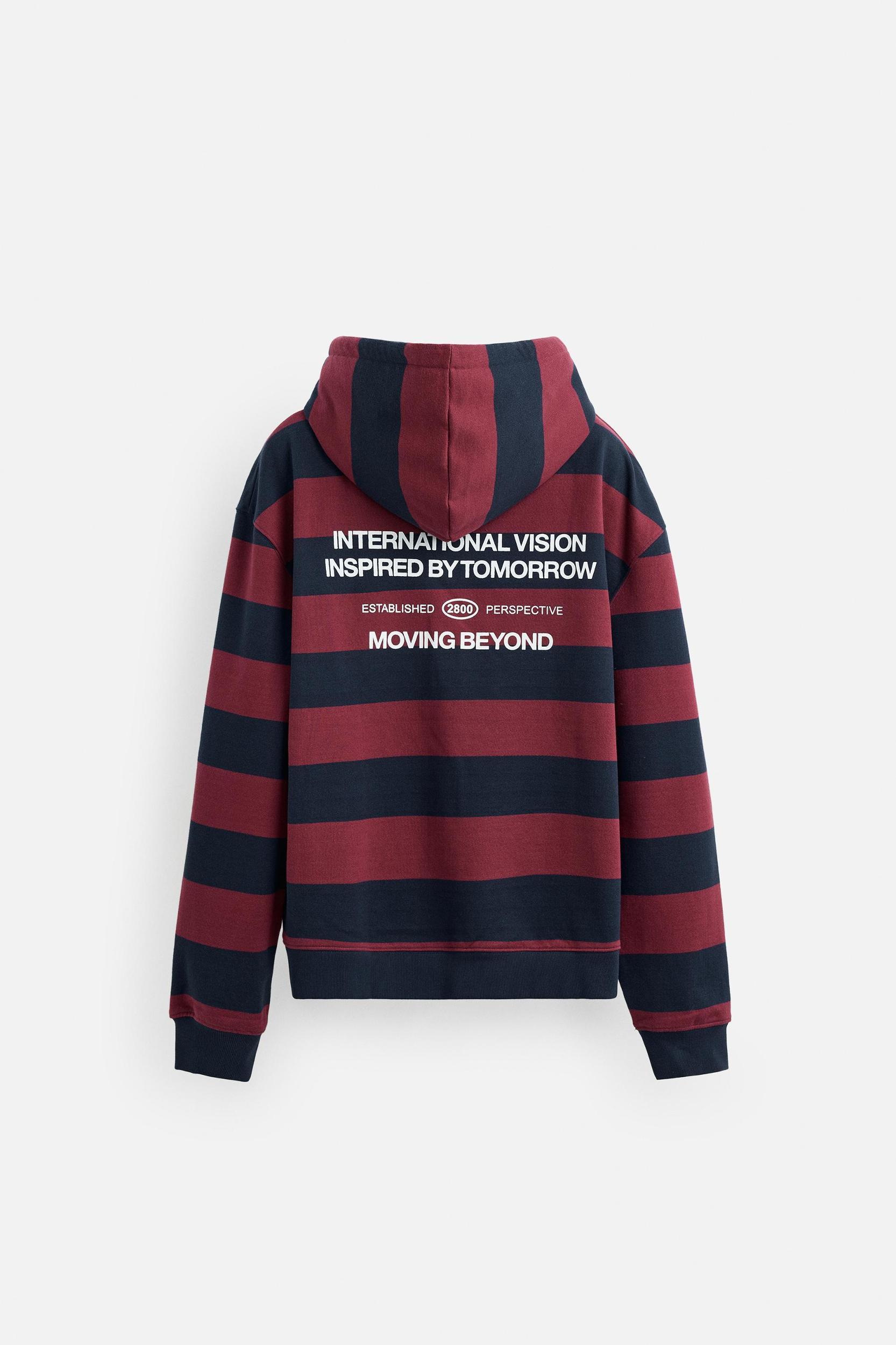 STRIPED HOODED SWEATSHIRT Product Image