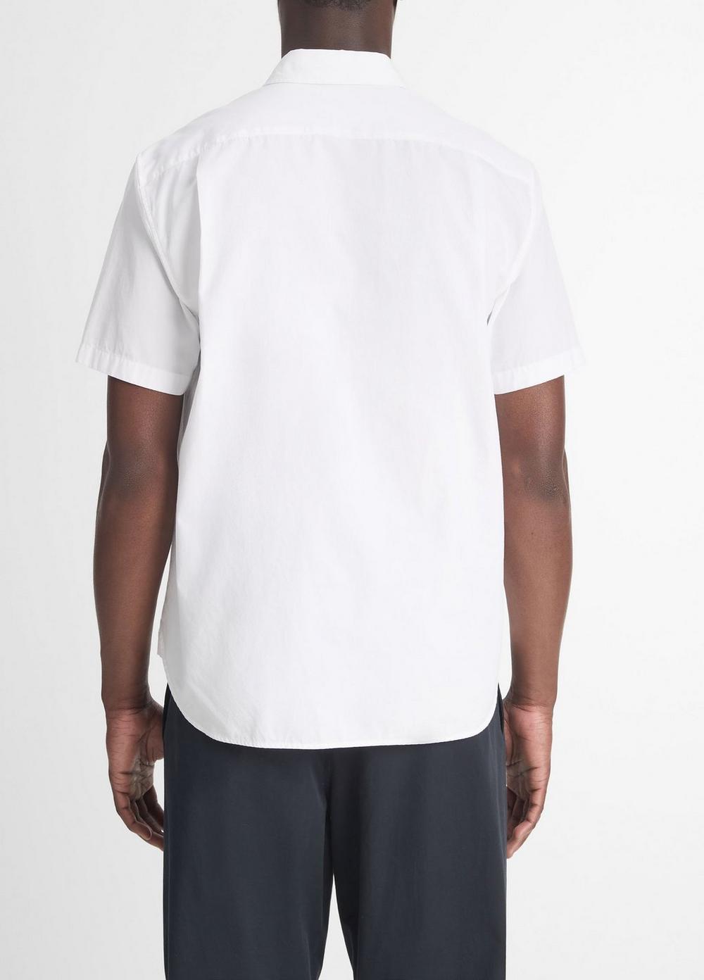 Mens Garment Dye Cotton Poplin Button-Front Shirt, Washed Optic White, Size L Vince Product Image