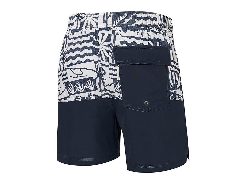 SAXX UNDERWEAR Oh Buoy Color-Blocked 2-N-1 Volley 5 (West Coast/India Ink) Men's Swimwear Product Image