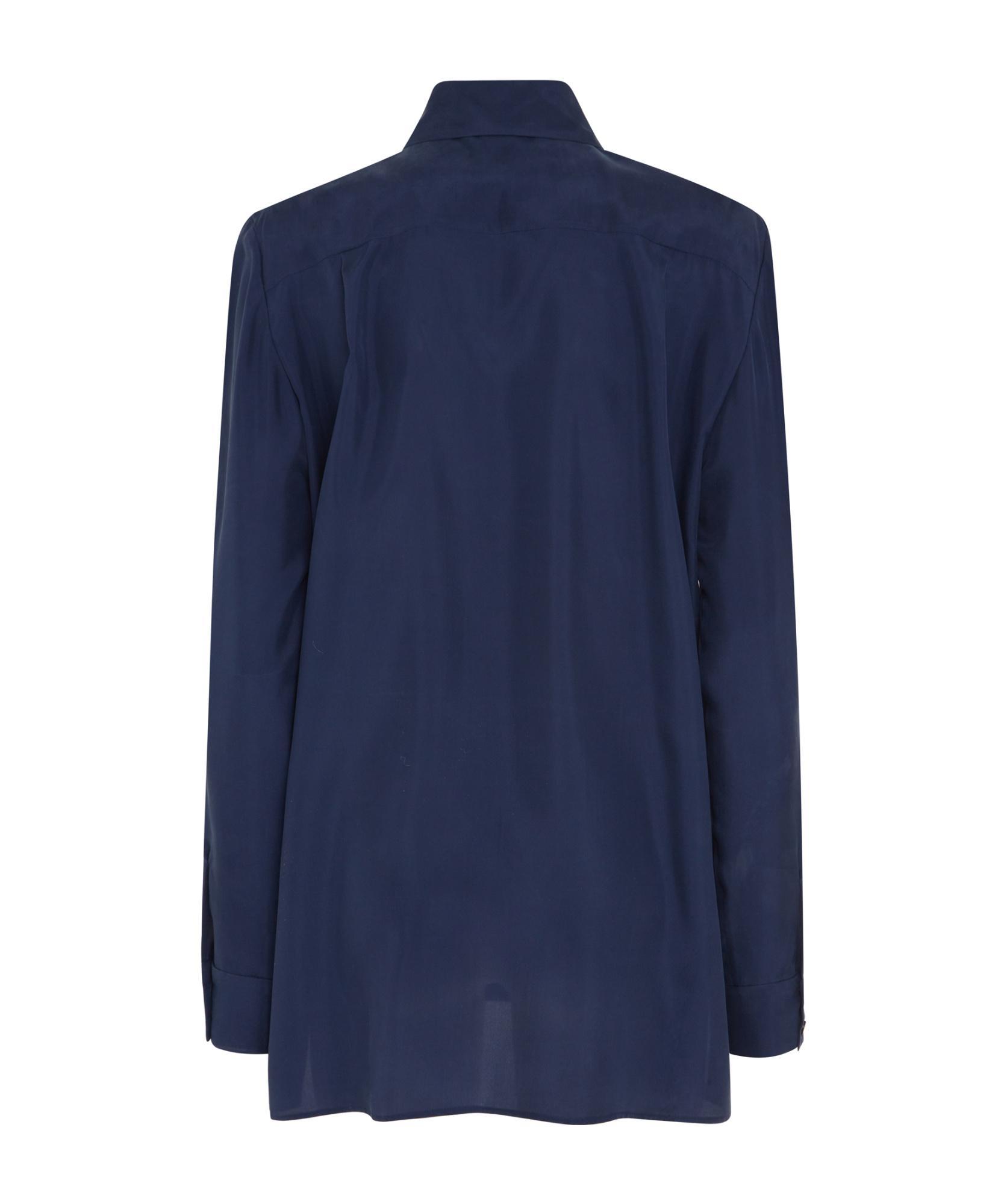 ALBERTA FERRETTI High-low Hem Poplin Shirt In Blue Product Image