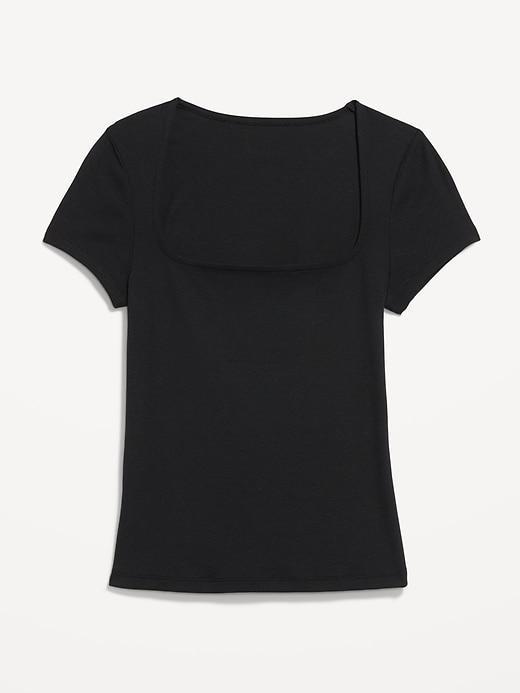 Ribbed Square-Neck T-Shirt Product Image