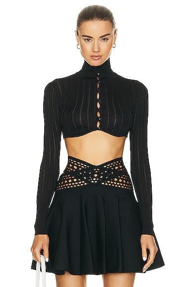 ALAA Crinoline Cardigan in Black Product Image