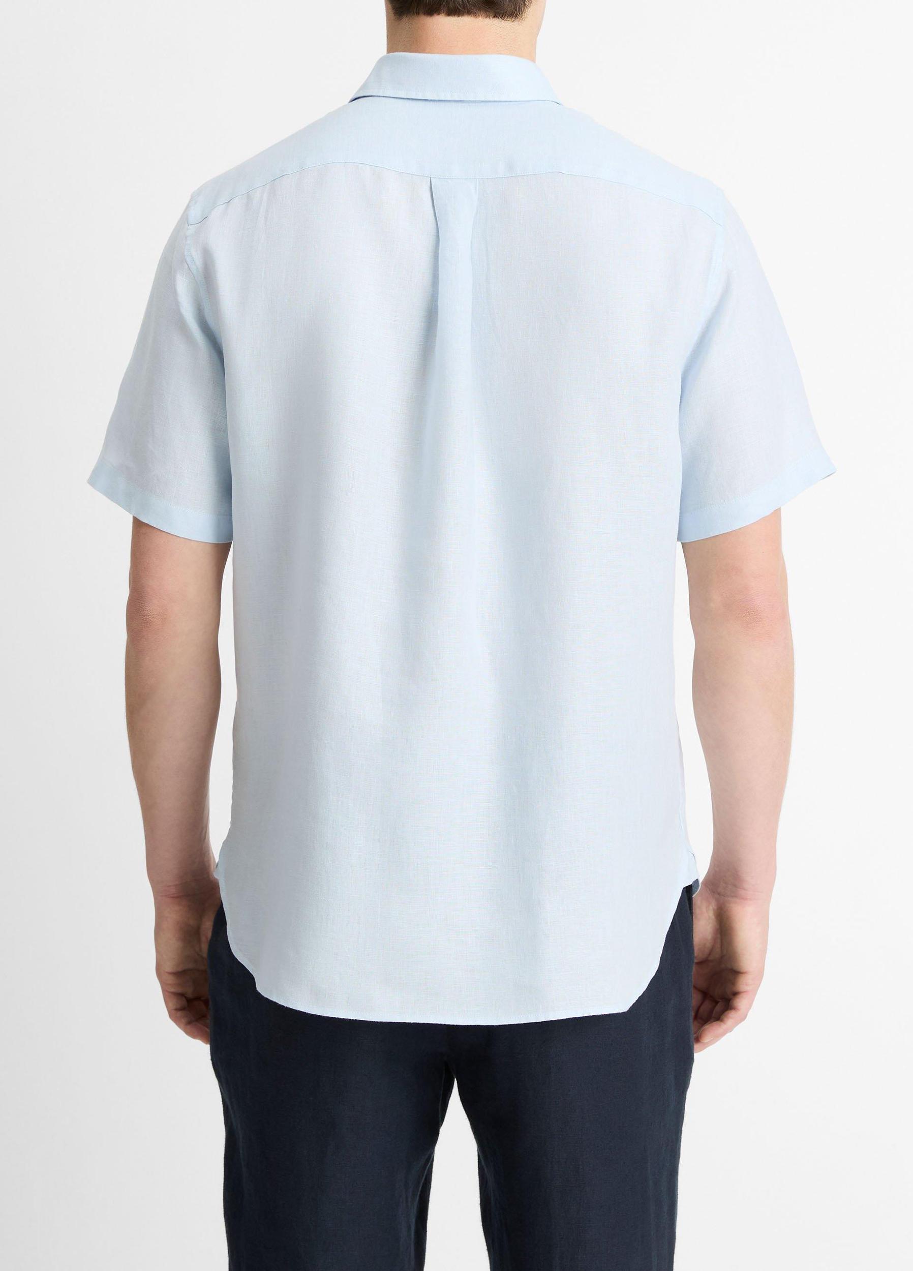 Mens Linen Short-Sleeve Shirt, Pumice Rock, Size XS Vince Product Image